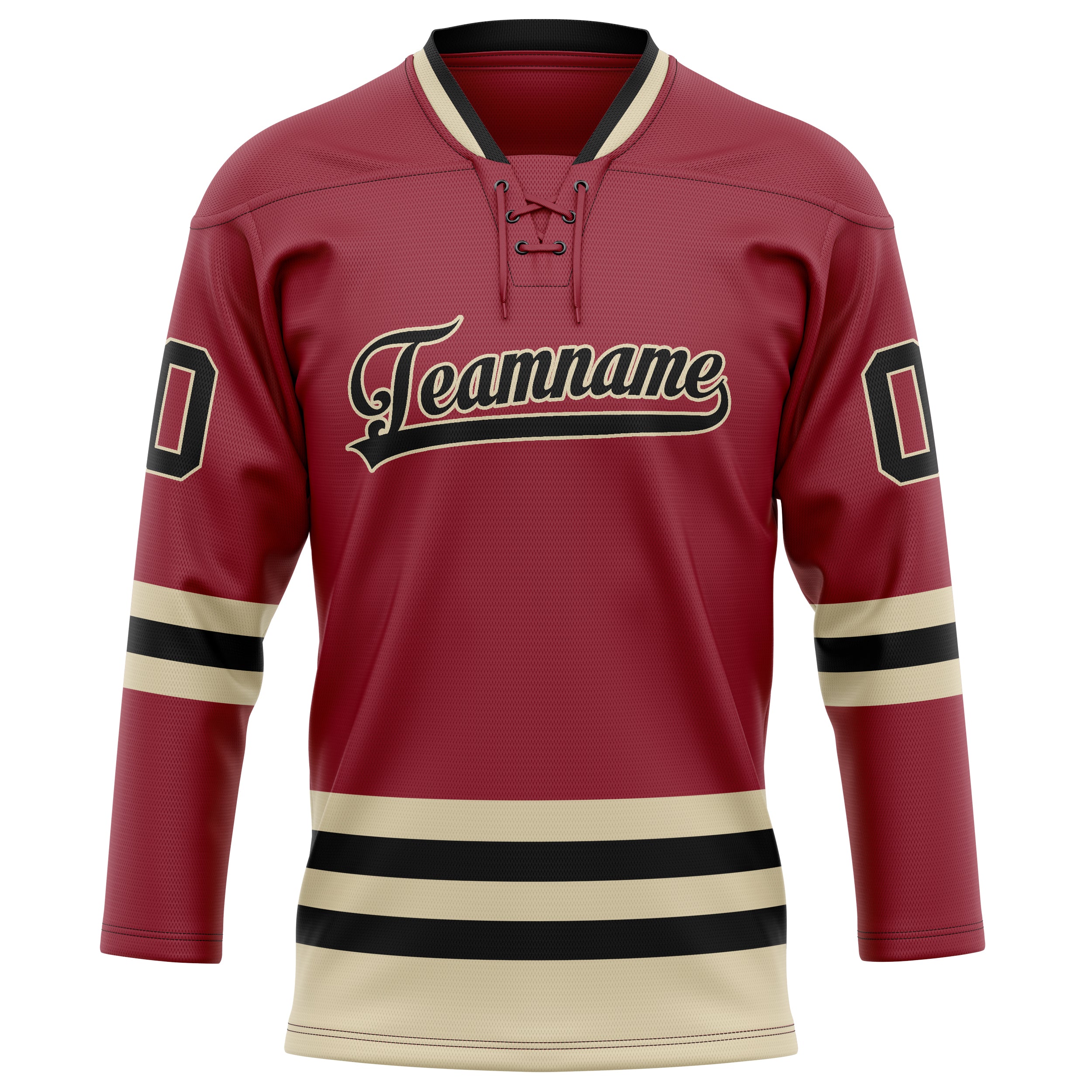 Maillot de hockey personnalisé couleur unie bordeaux et crème
