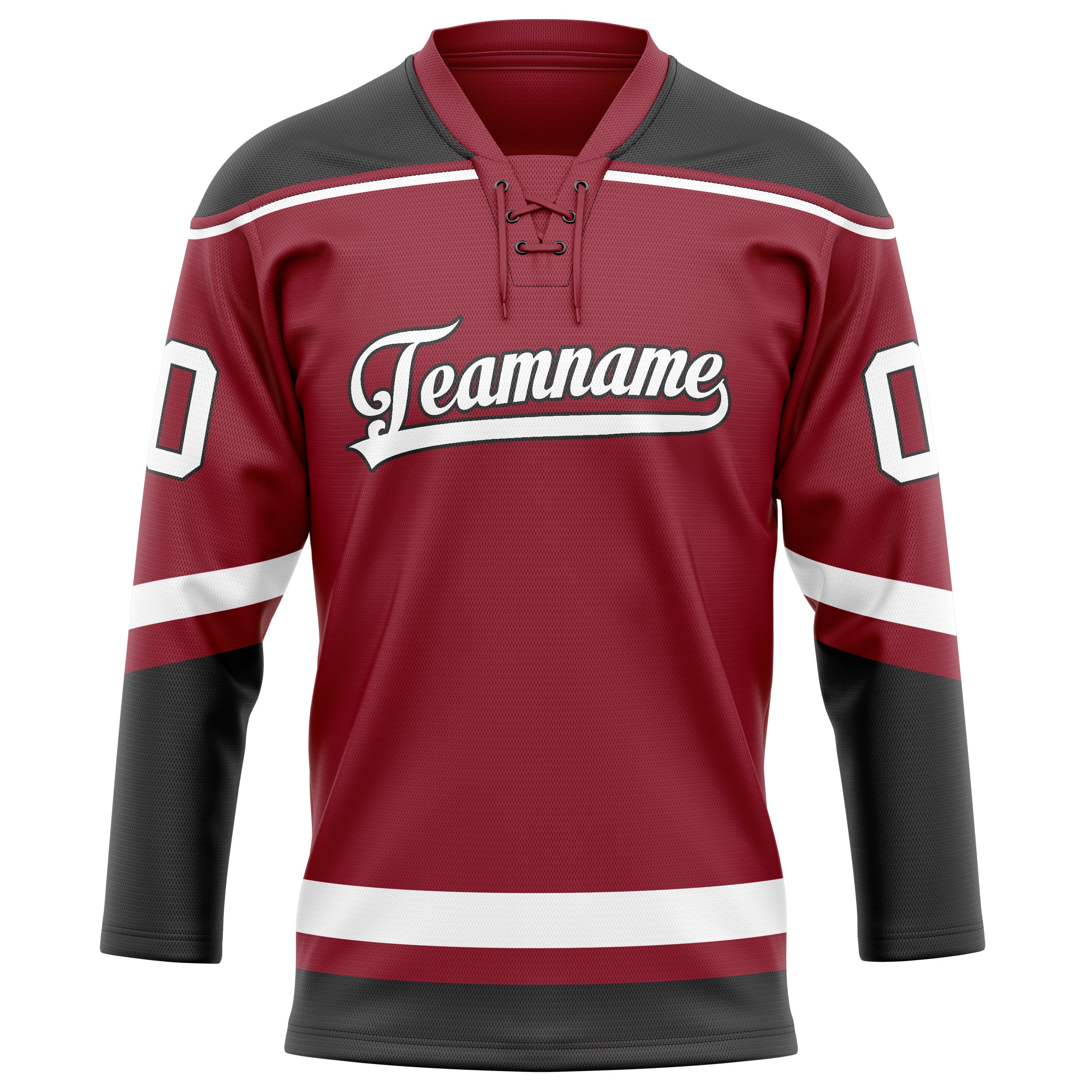 Maillot de hockey personnalisé bordeaux et noir uni