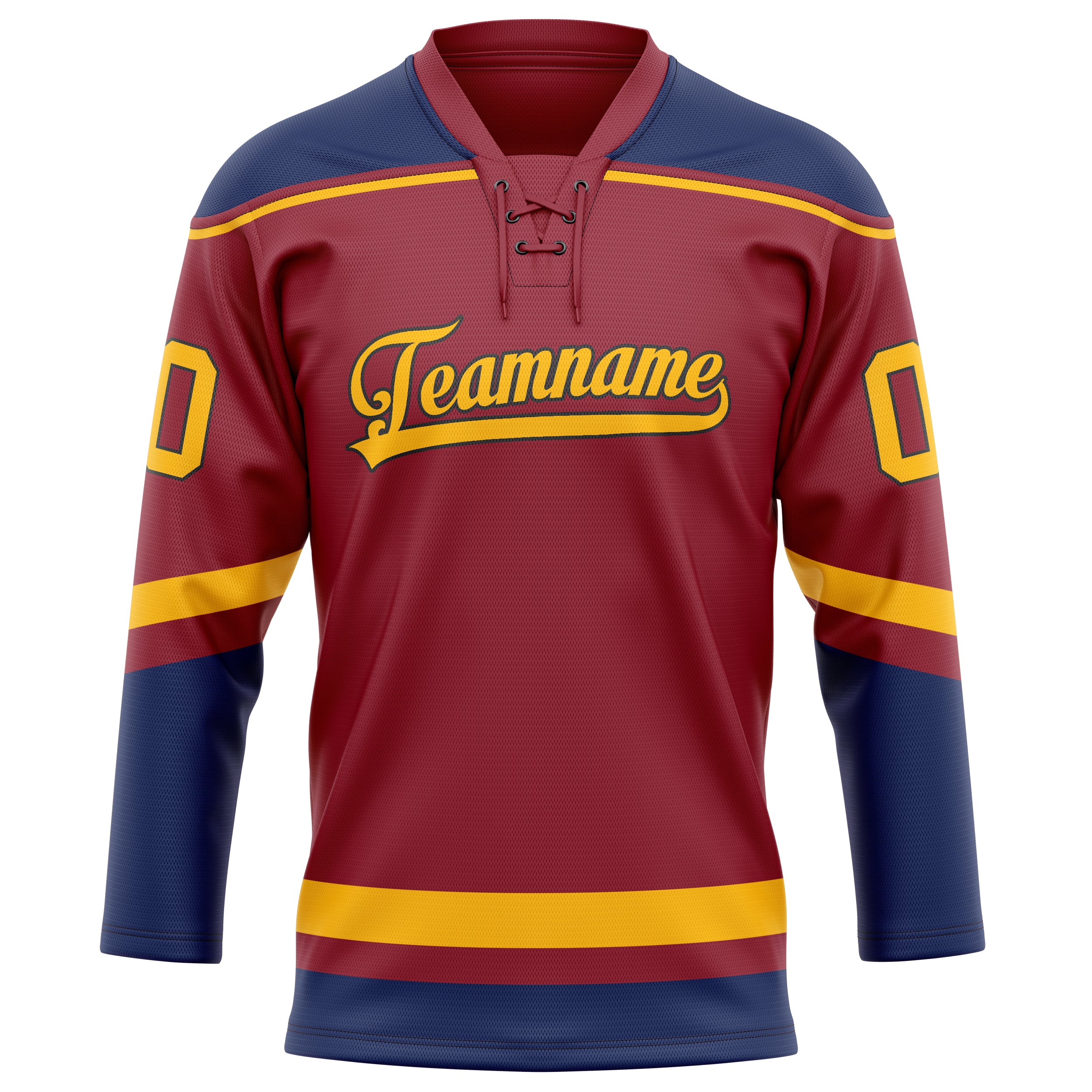Maillot de hockey personnalisé bordeaux et marine uni
