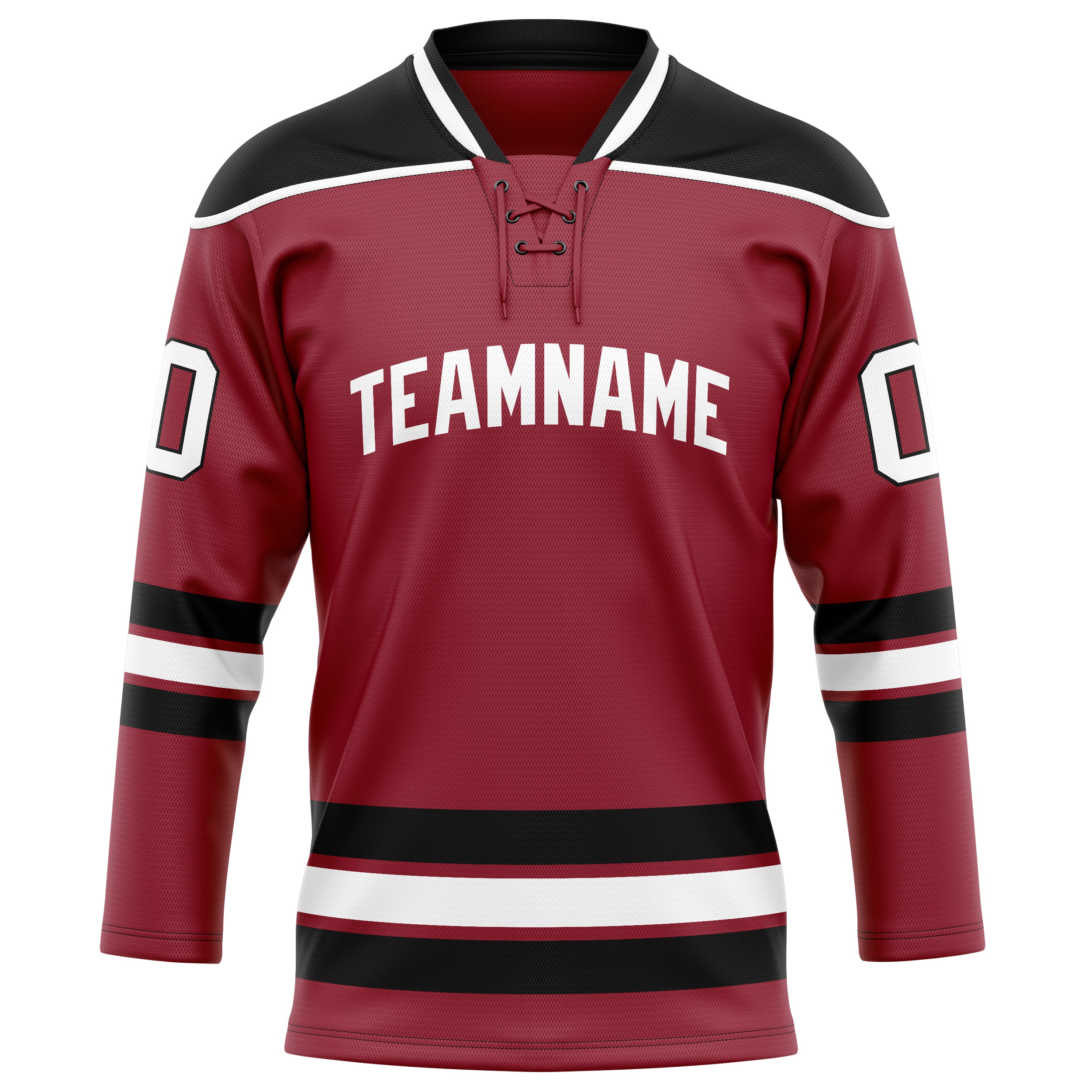 Maillot de hockey personnalisé bordeaux et noir uni
