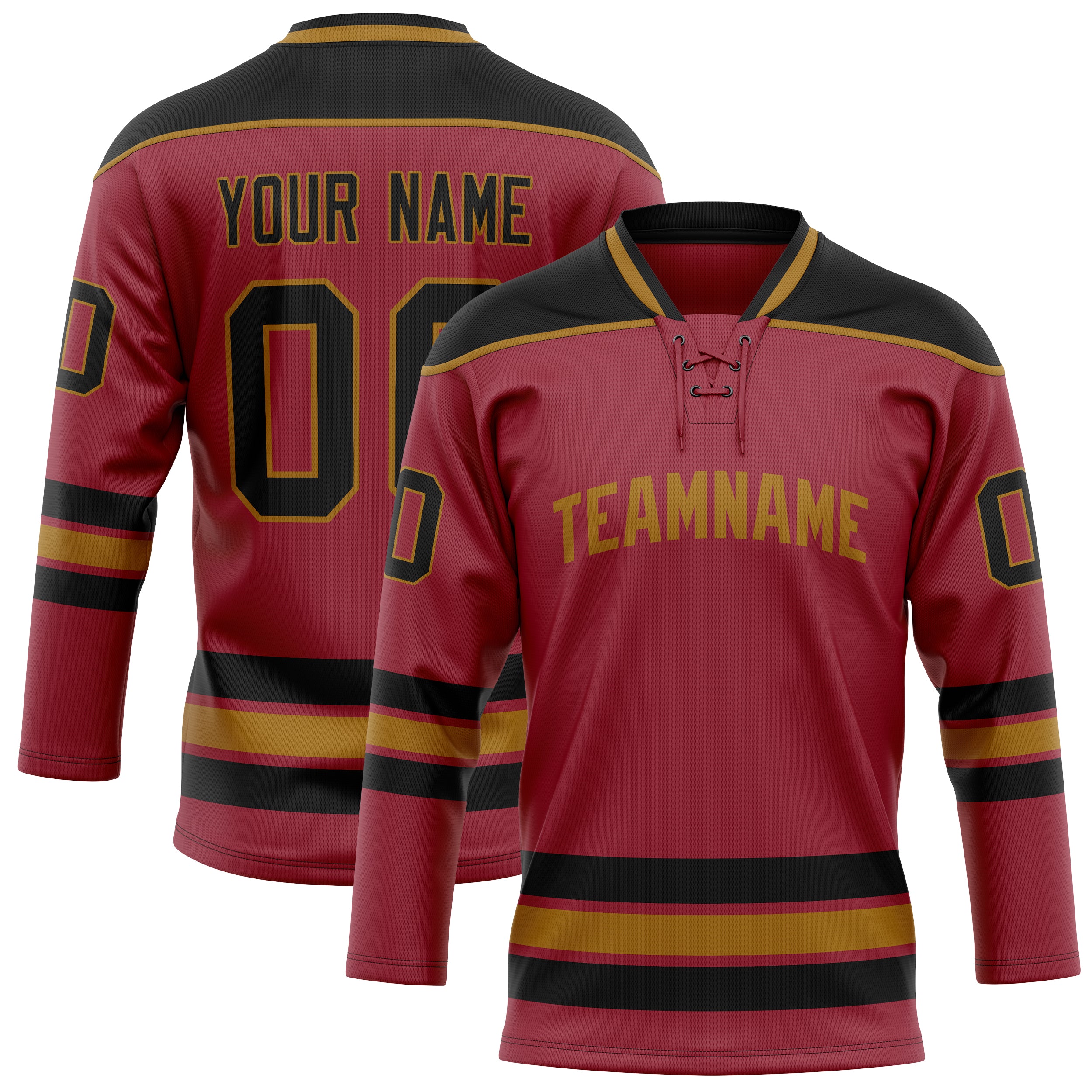 Maillot de hockey personnalisé bordeaux et noir uni