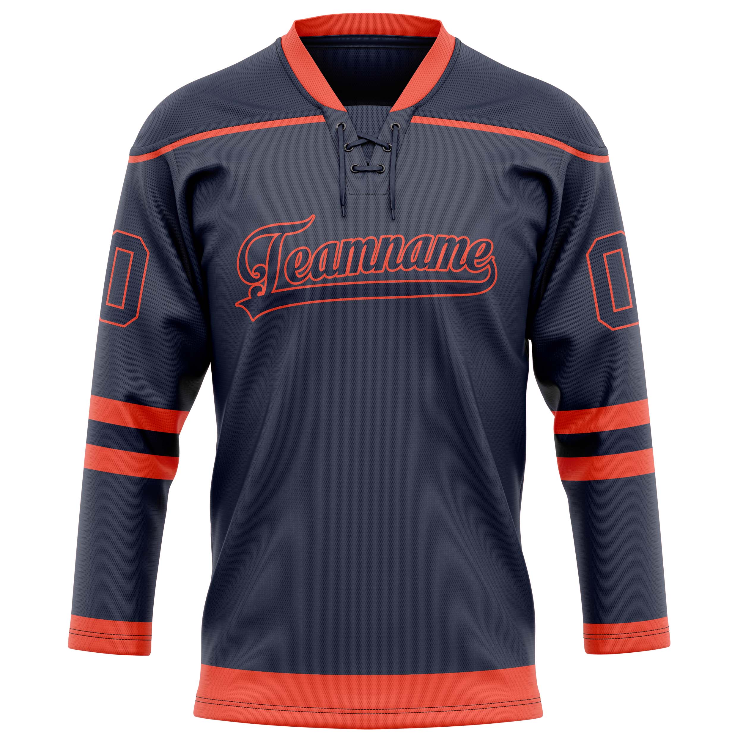 Maillot de hockey personnalisé bleu marine et rouge uni
