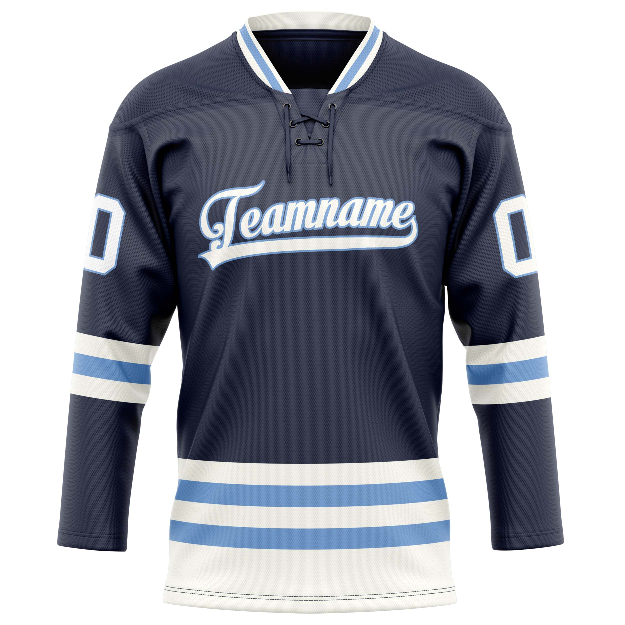 Maillot de hockey personnalisé bleu marine clair uni