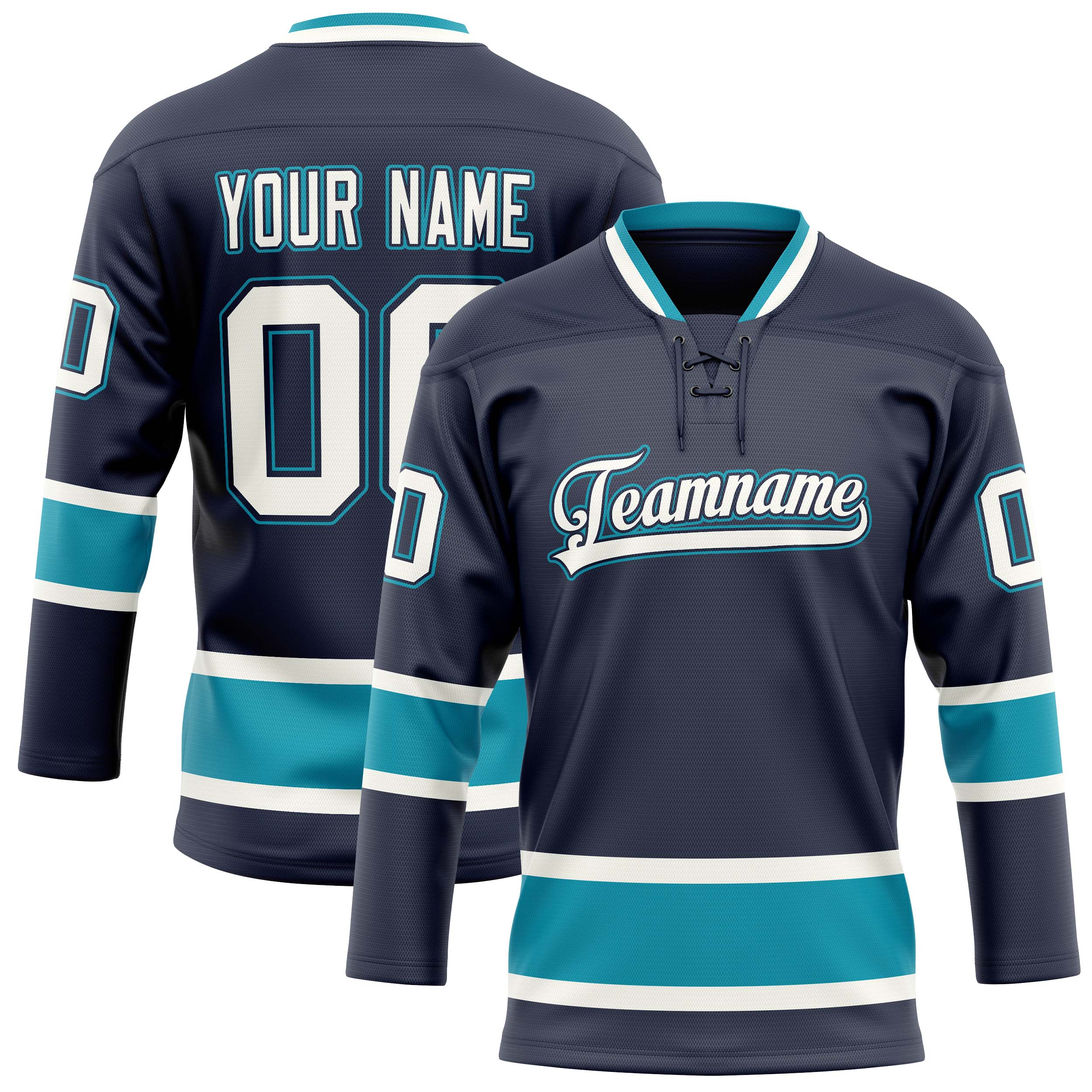 Maillot de hockey personnalisé bleu marine uni