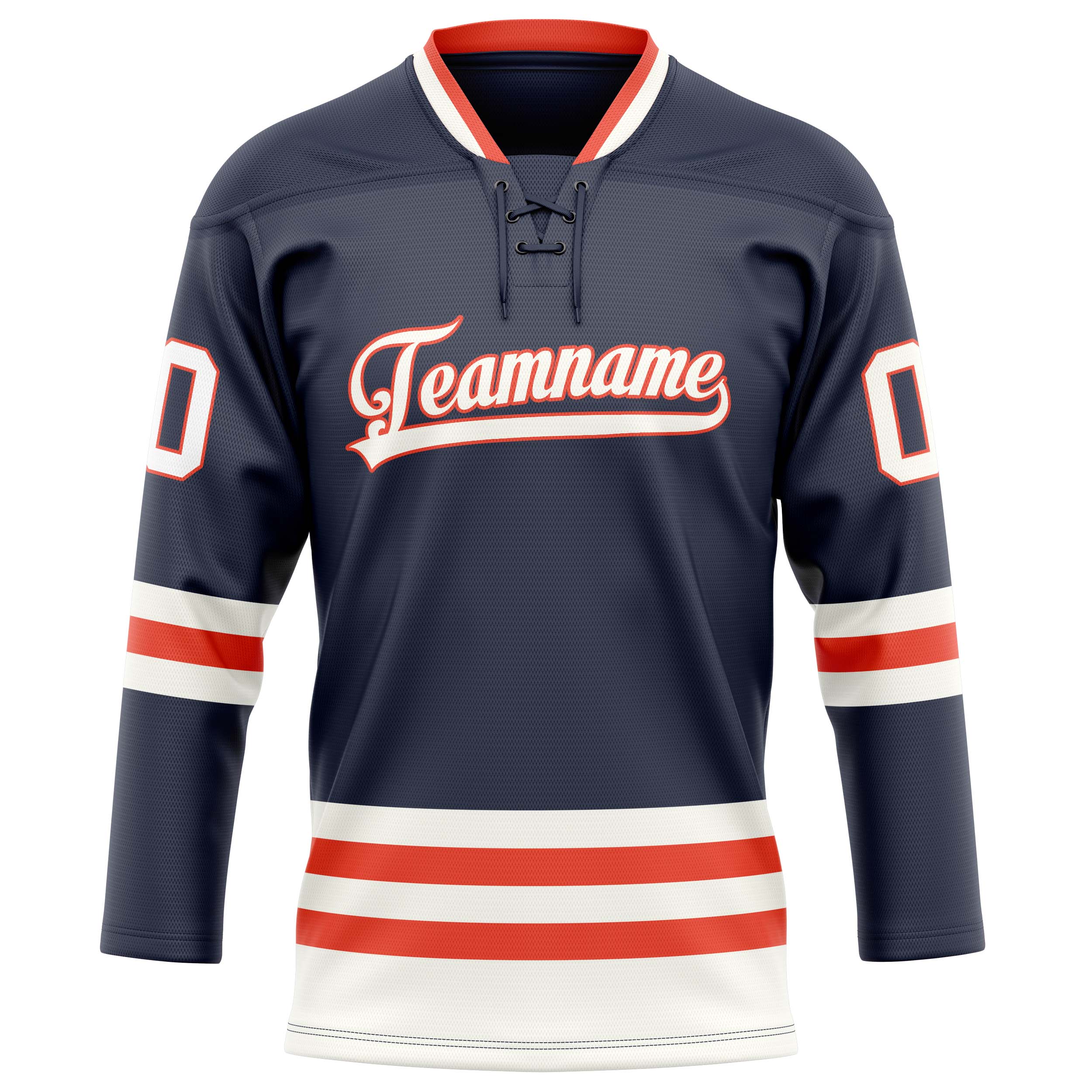 Maillot de hockey personnalisé bleu marine et blanc uni