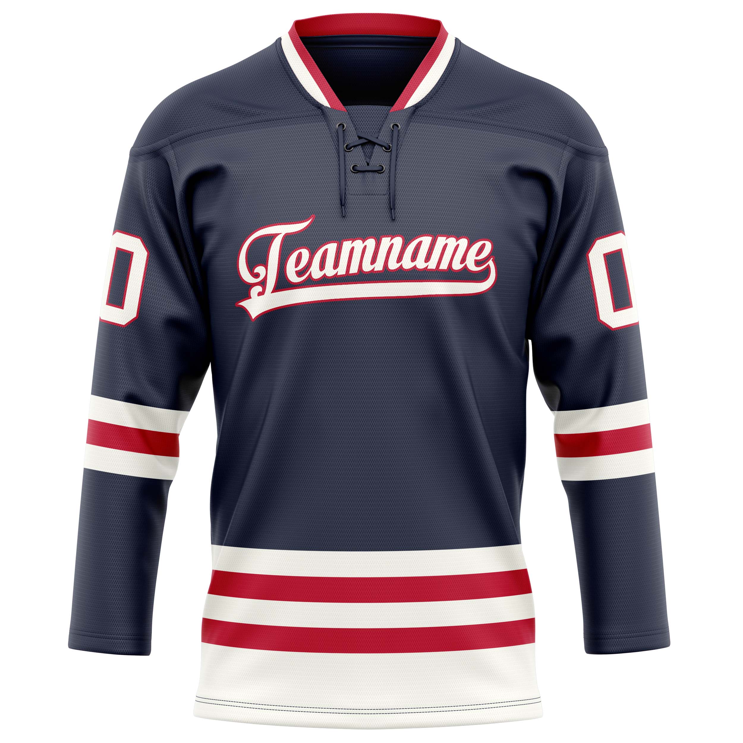 Maillot de hockey personnalisé bleu marine et blanc uni
