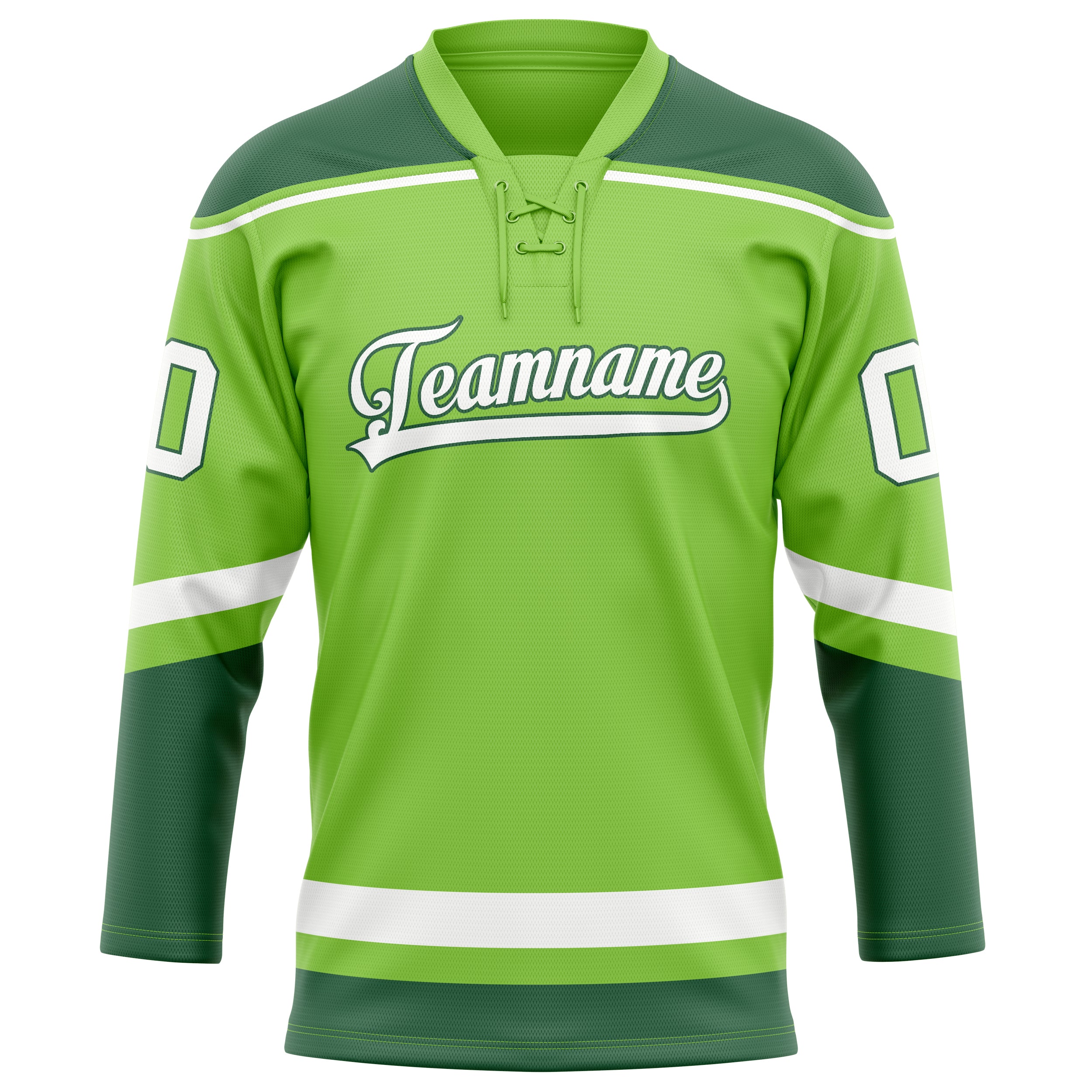Maillot de hockey personnalisé vert fluo et vert Kelly uni