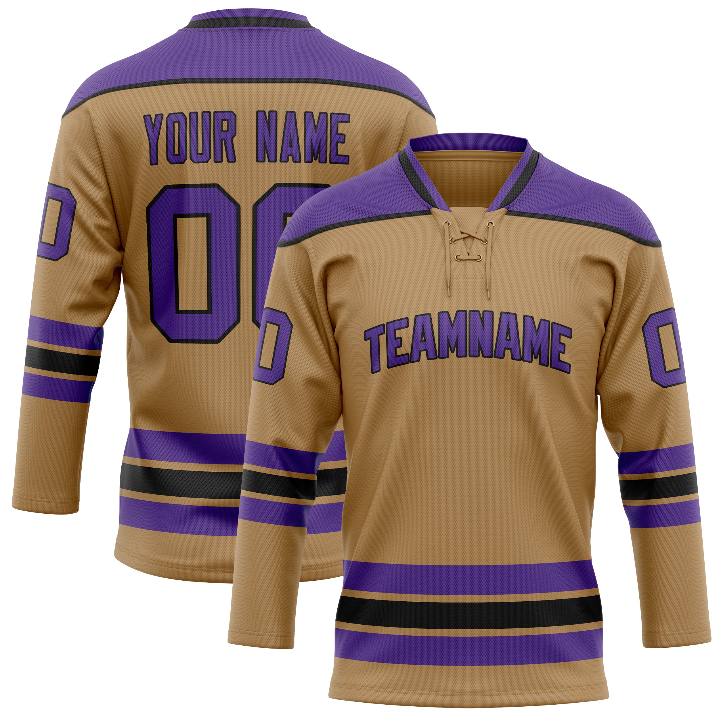 Maillot de hockey personnalisé Old Gold violet uni