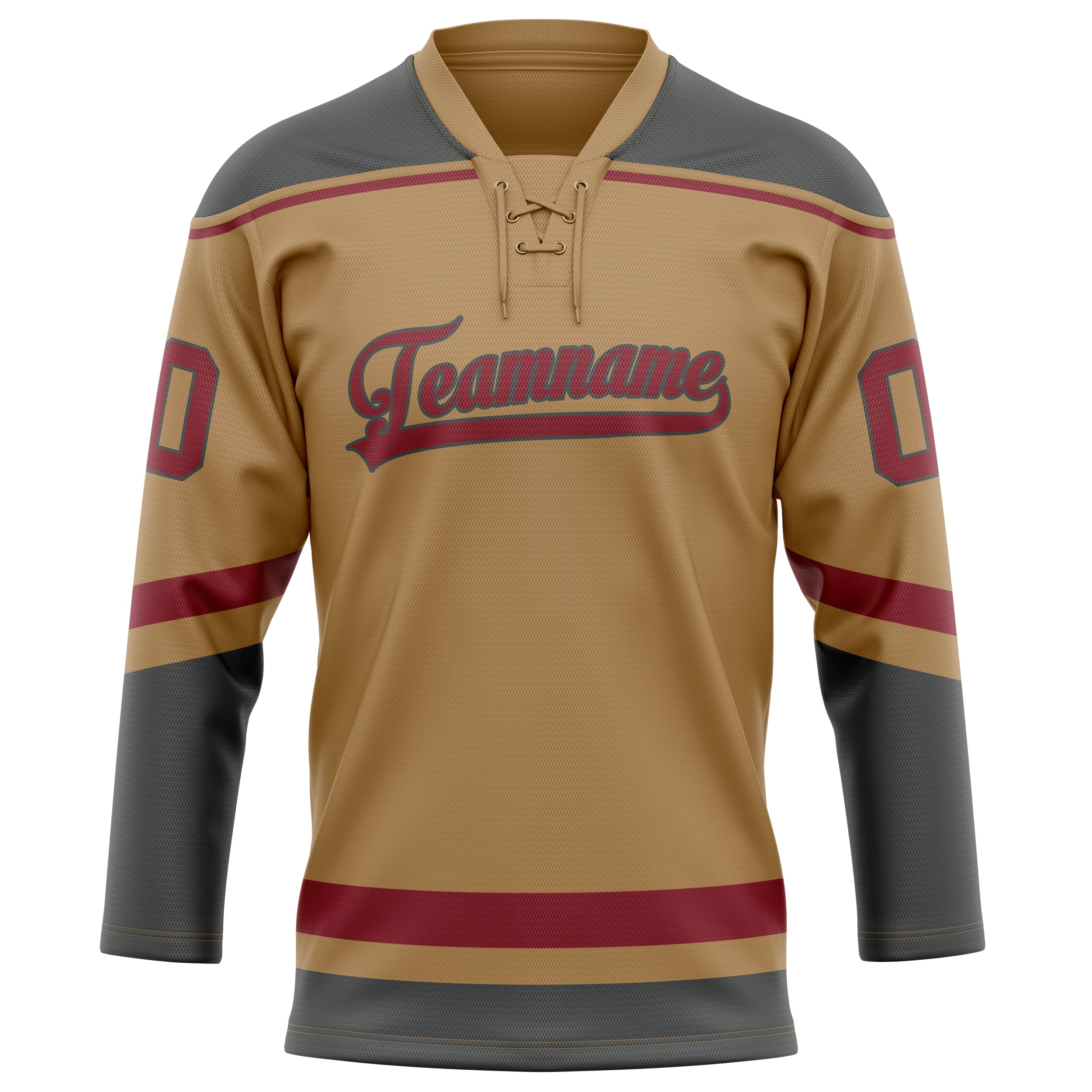 Maillot de hockey personnalisé Old Gold Crimson couleur unie