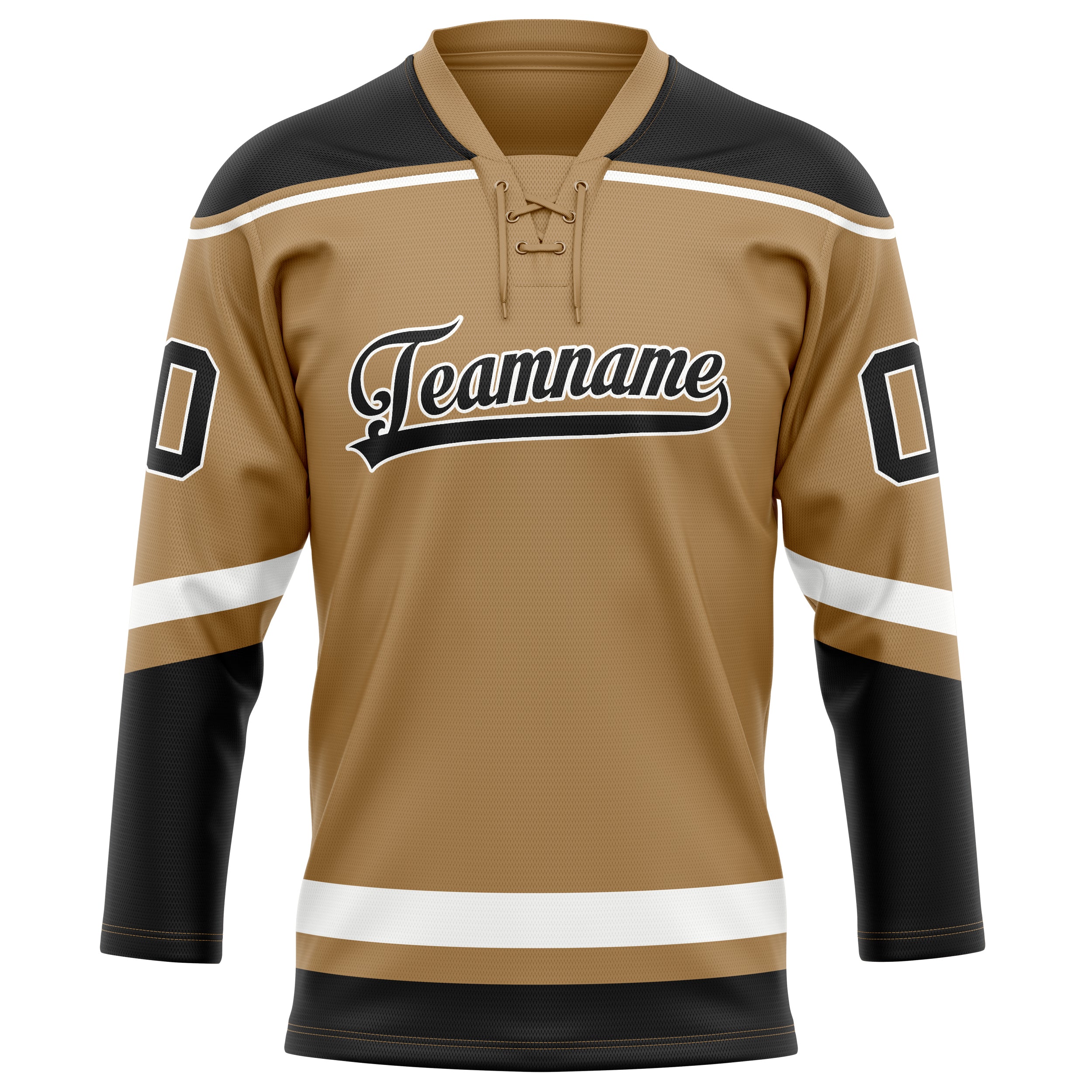 Maillot de hockey personnalisé Old Gold noir uni
