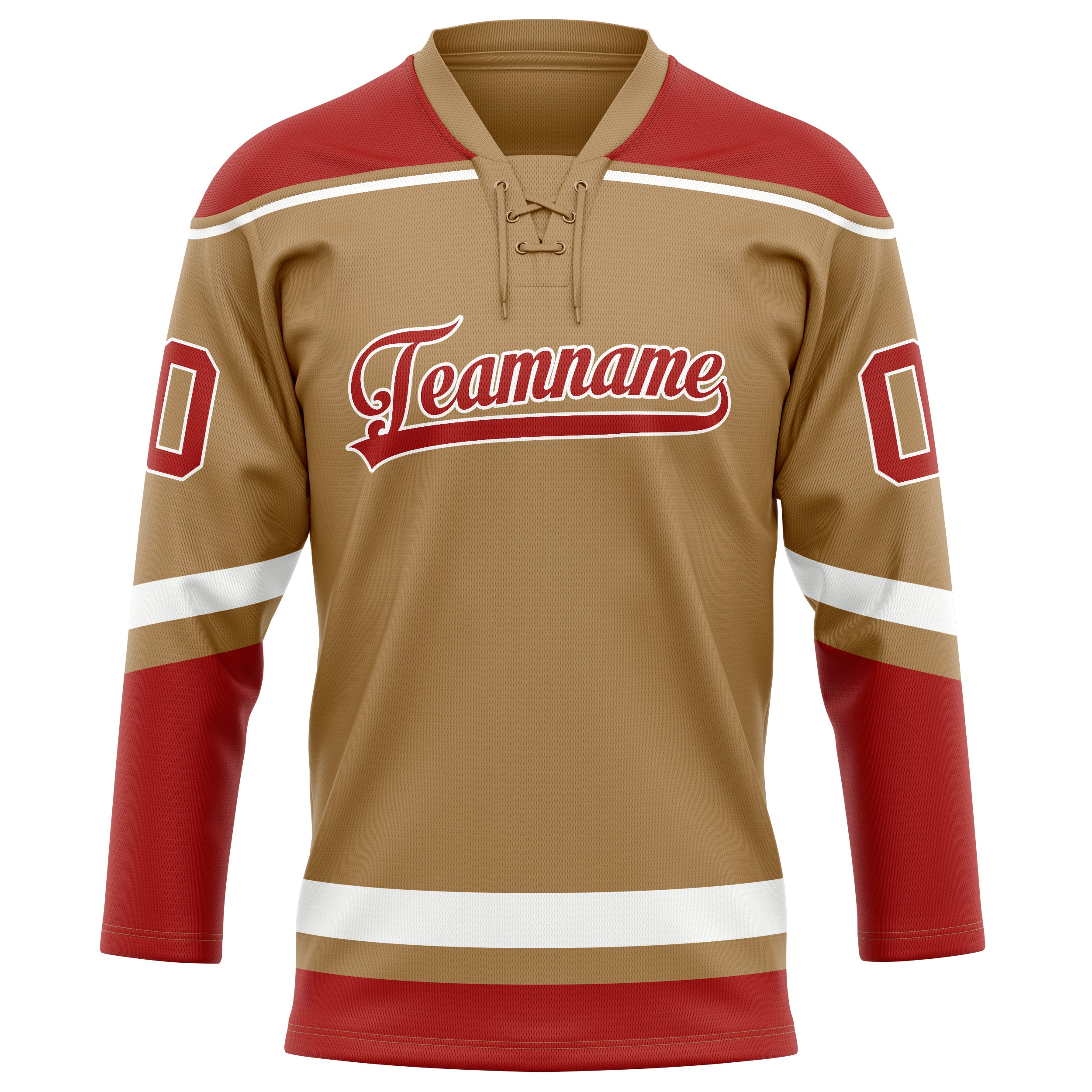 Maillot de hockey personnalisé Old Gold rouge uni