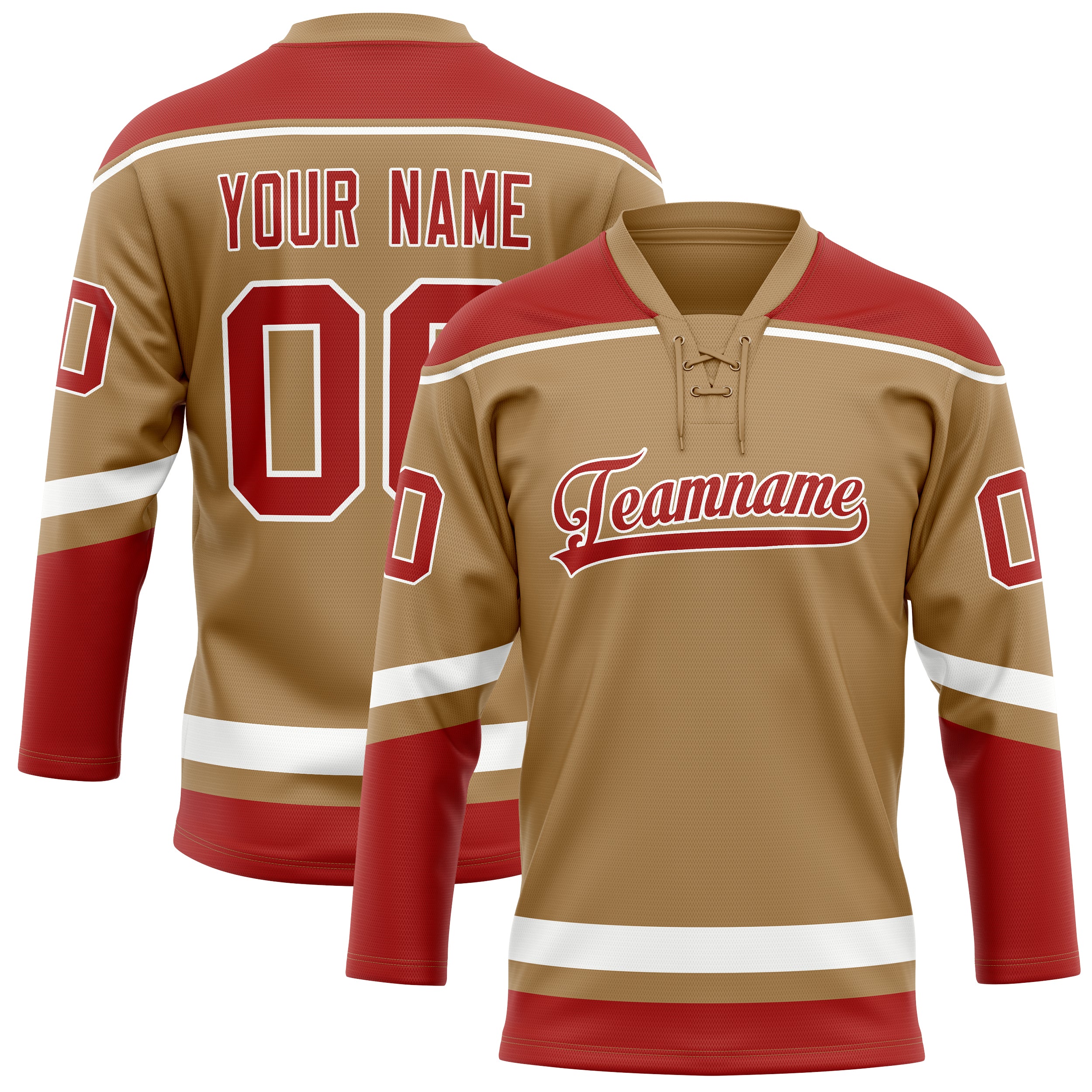 Maillot de hockey personnalisé Old Gold rouge uni