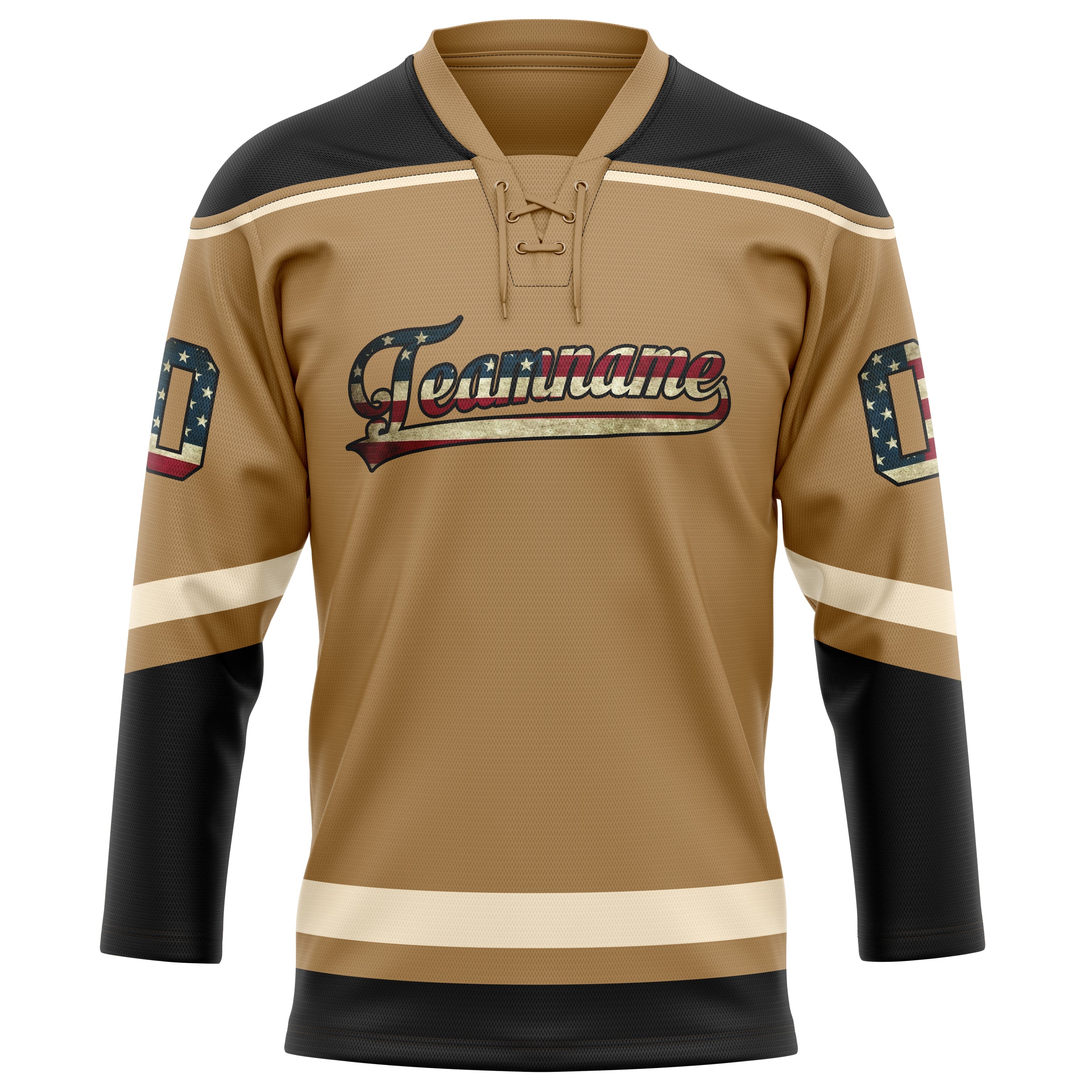 Maillot de hockey personnalisé Old Gold Cream couleur unie