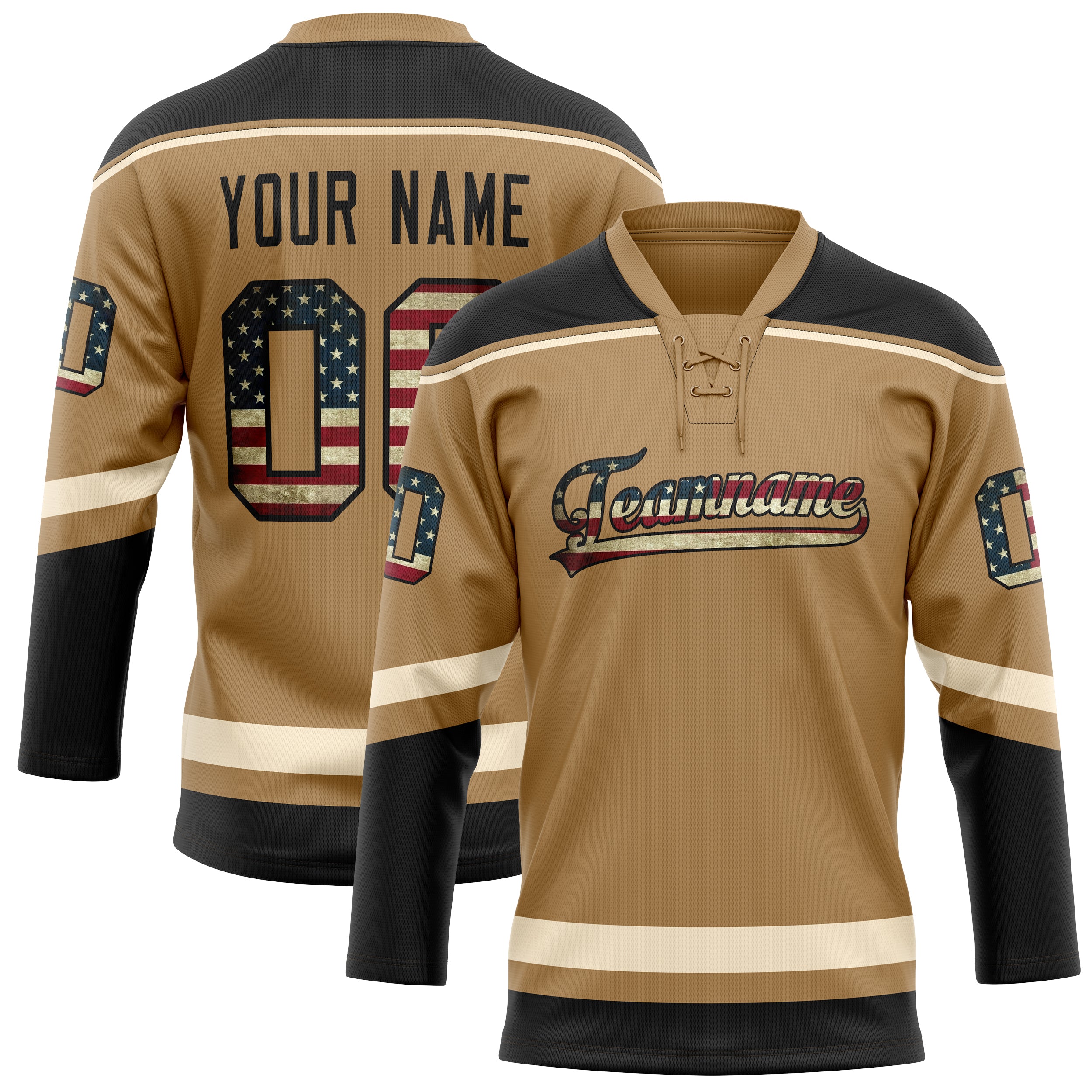 Maillot de hockey personnalisé Old Gold Cream couleur unie