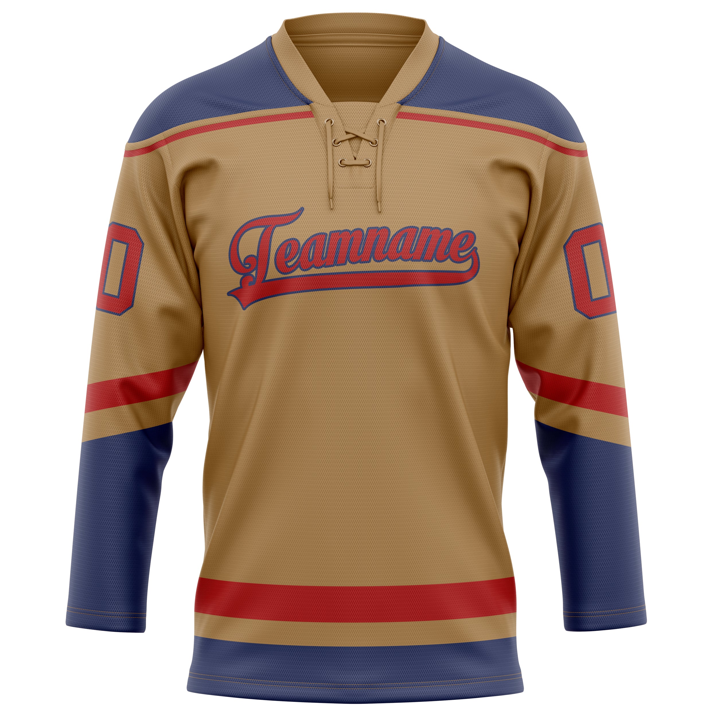 Maillot de hockey personnalisé Old Gold Navy couleur unie