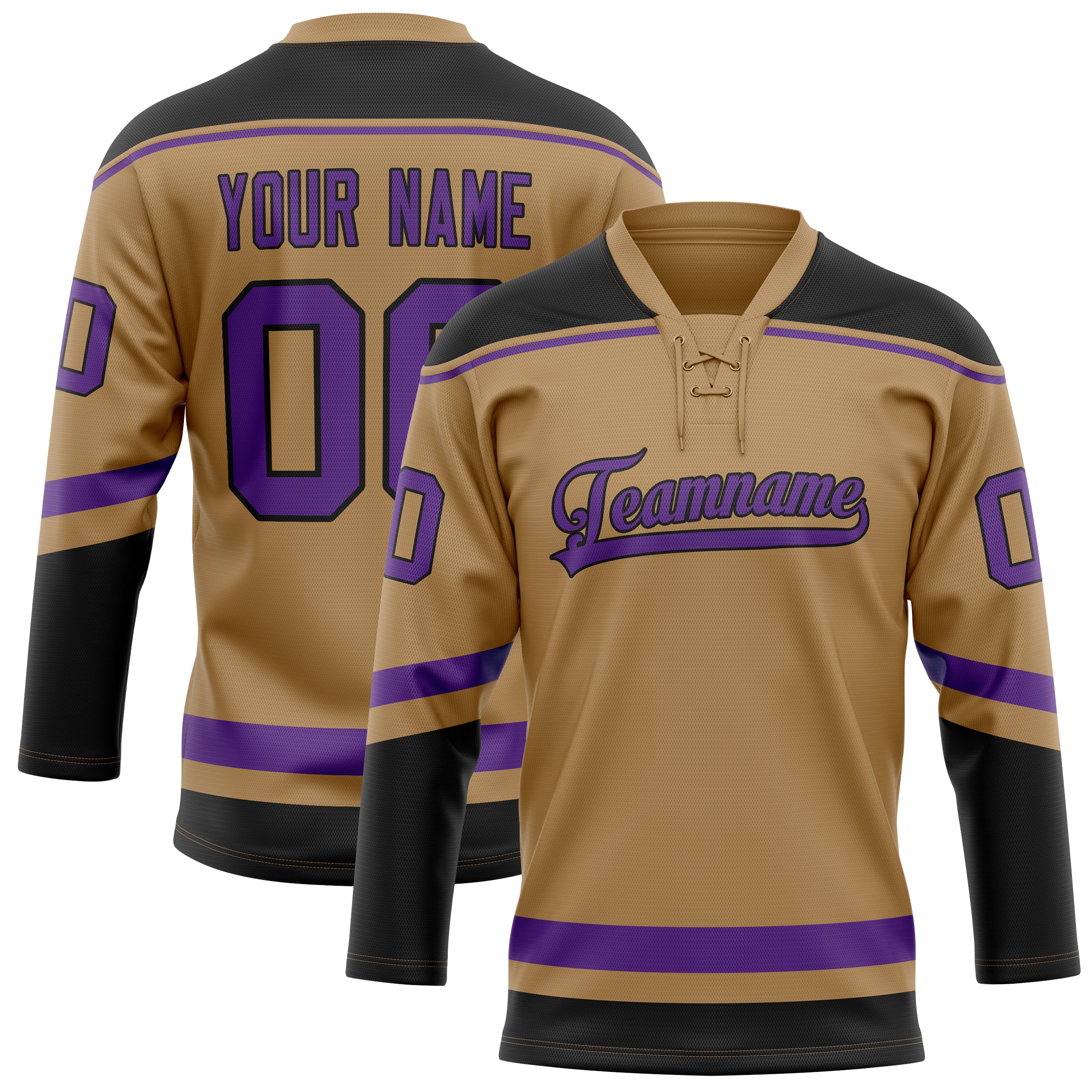 Maillot de hockey personnalisé Old Gold violet uni