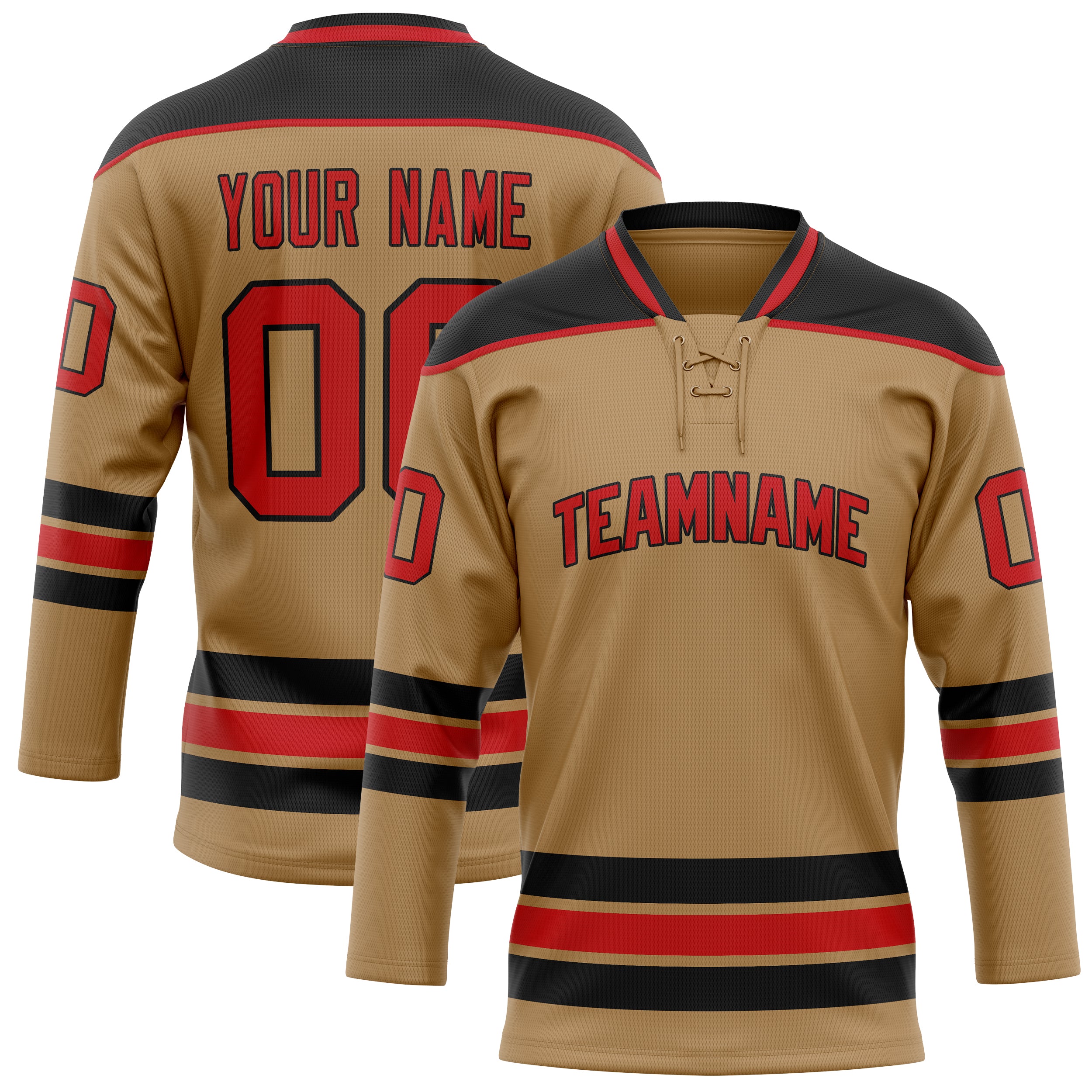 Maillot de hockey personnalisé Old Gold rouge uni