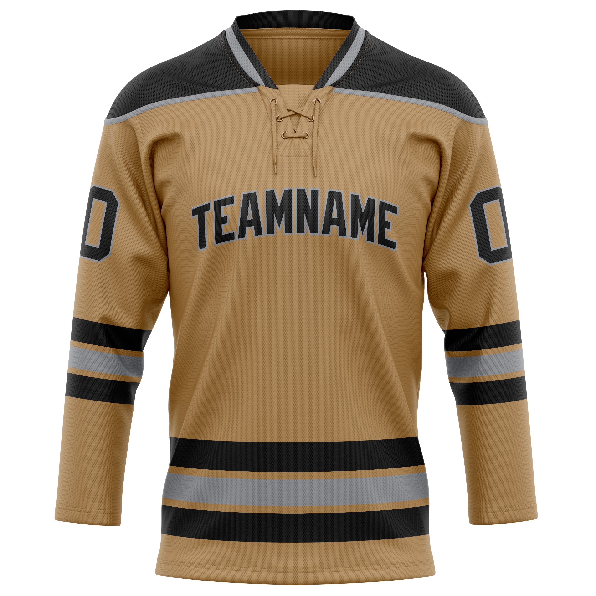 Maillot de hockey personnalisé Old Gold noir uni