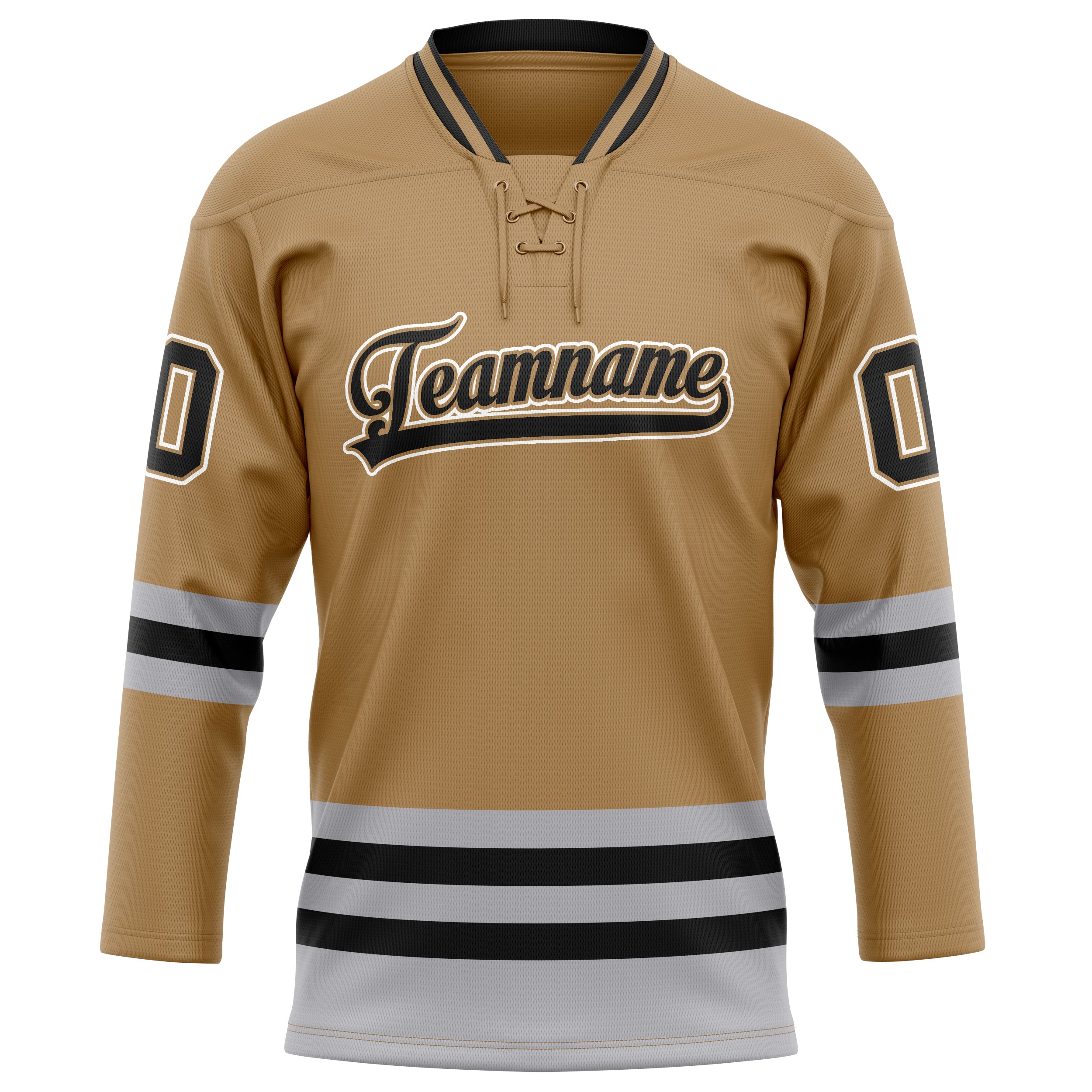 Maillot de hockey personnalisé Old Gold noir uni