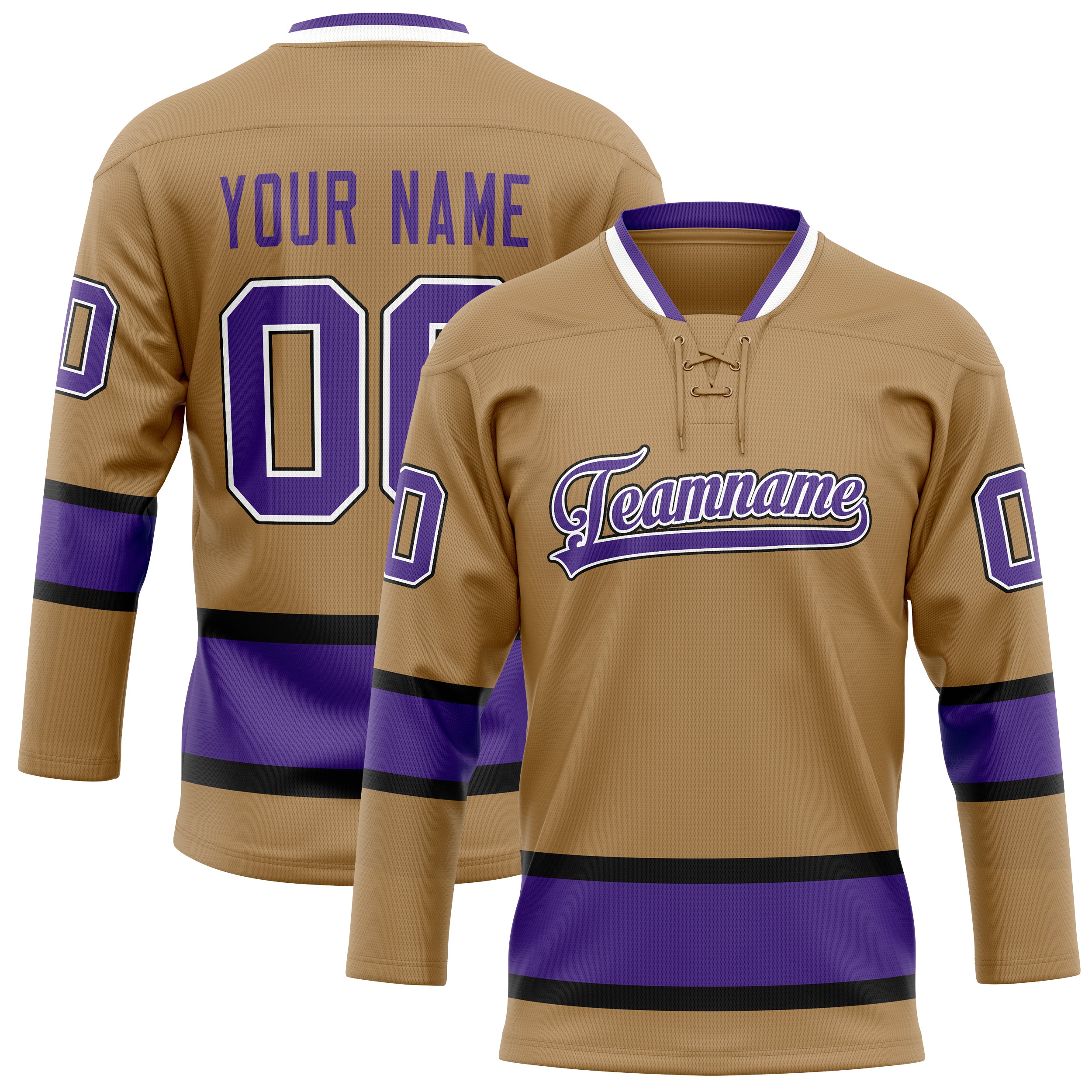 Maillot de hockey personnalisé Old Gold violet uni