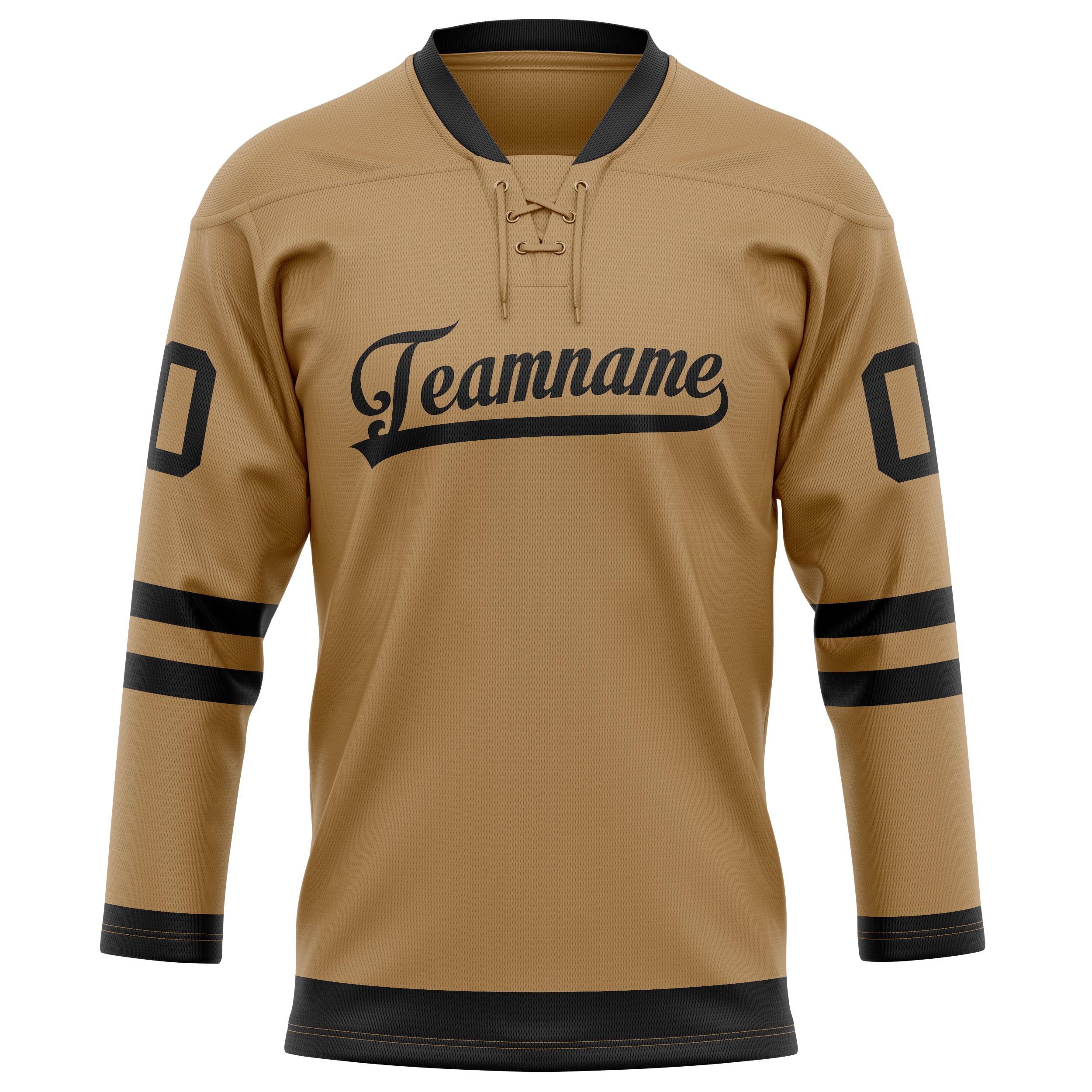 Maillot de hockey personnalisé Old Gold noir uni