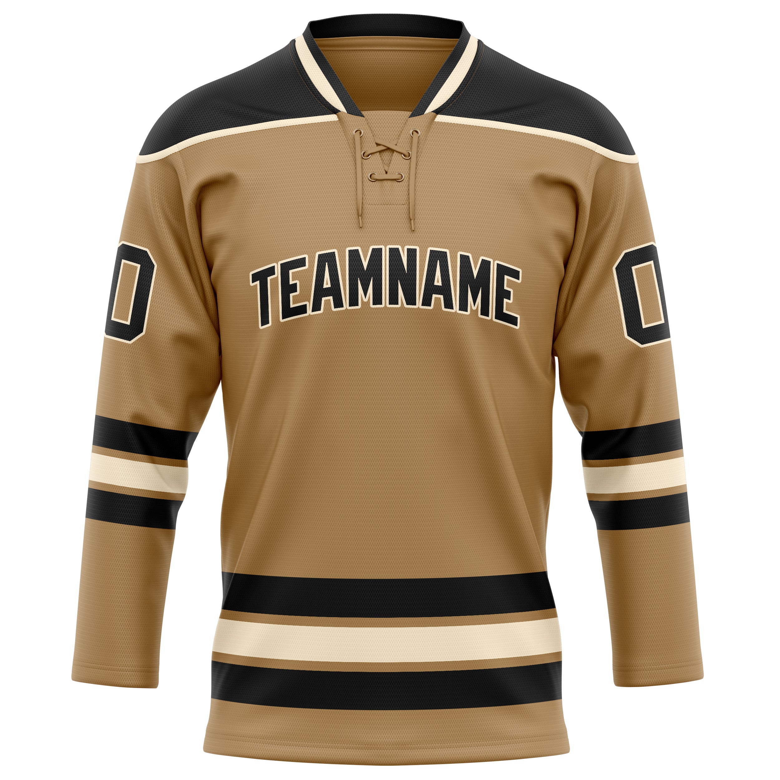 Maillot de hockey personnalisé Old Gold noir uni