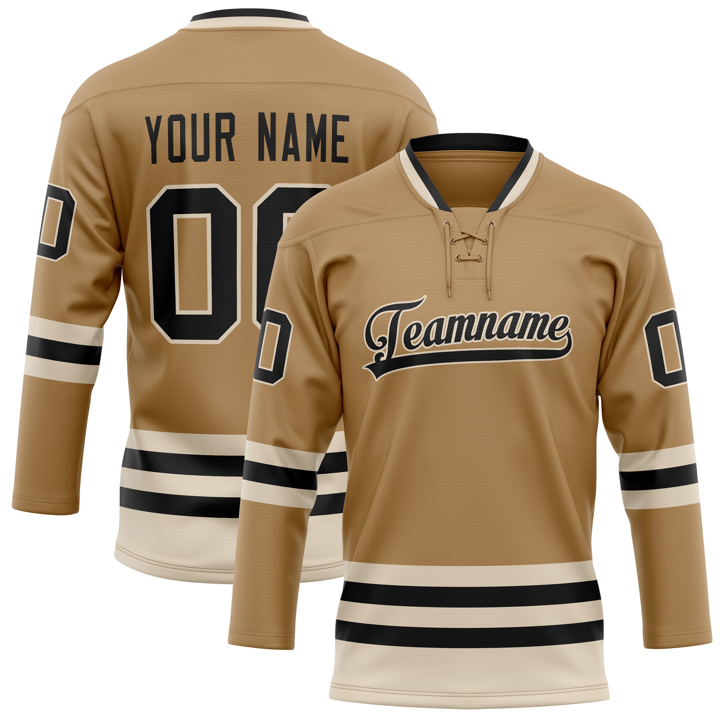 Maillot de hockey personnalisé Old Gold Cream couleur unie