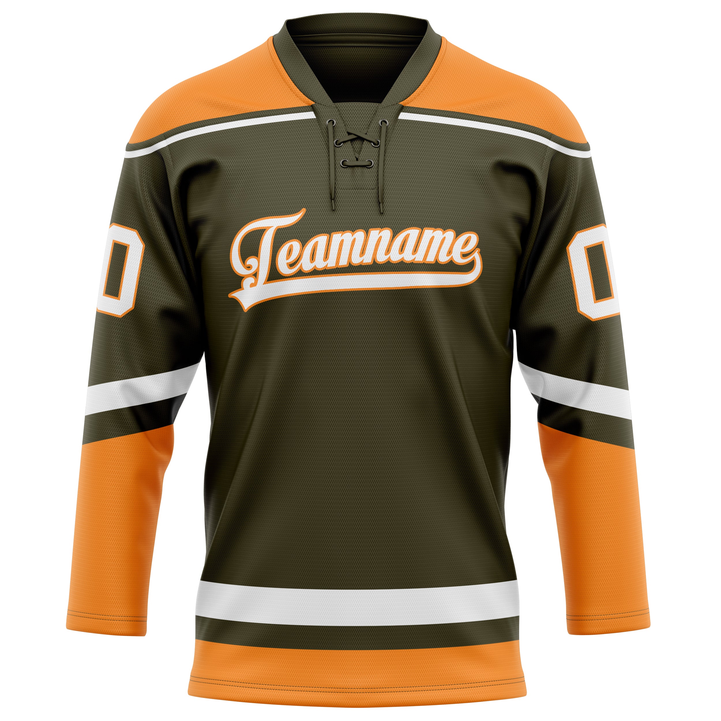 Maillot de hockey personnalisé couleur orange olive unie
