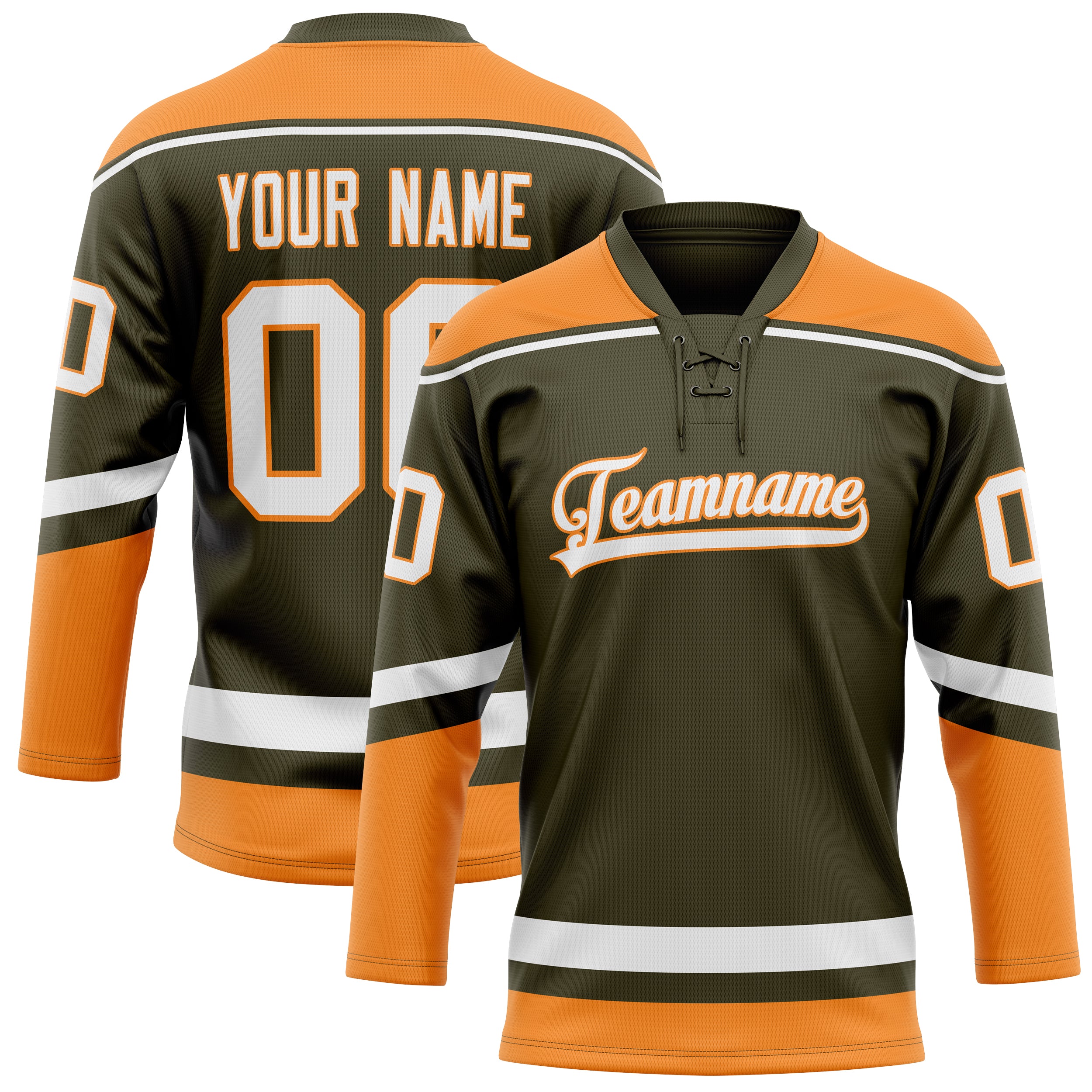 Maillot de hockey personnalisé couleur orange olive unie