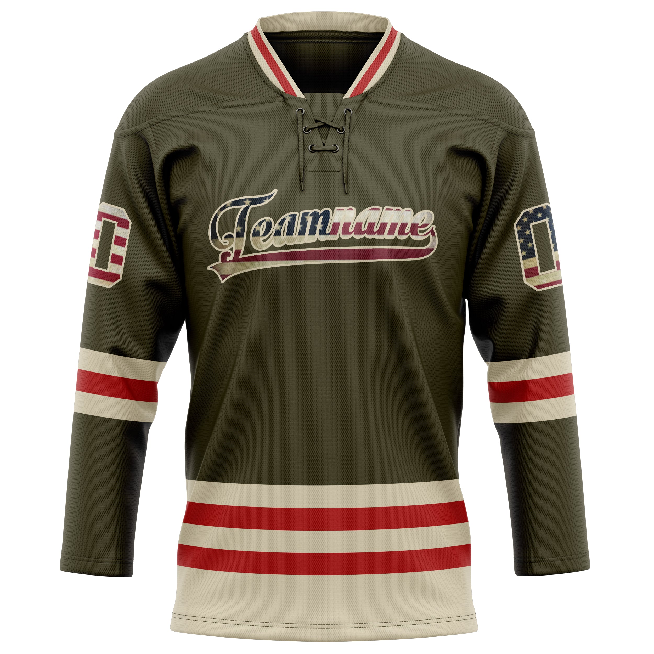 Maillot de hockey personnalisé couleur crème olive unie