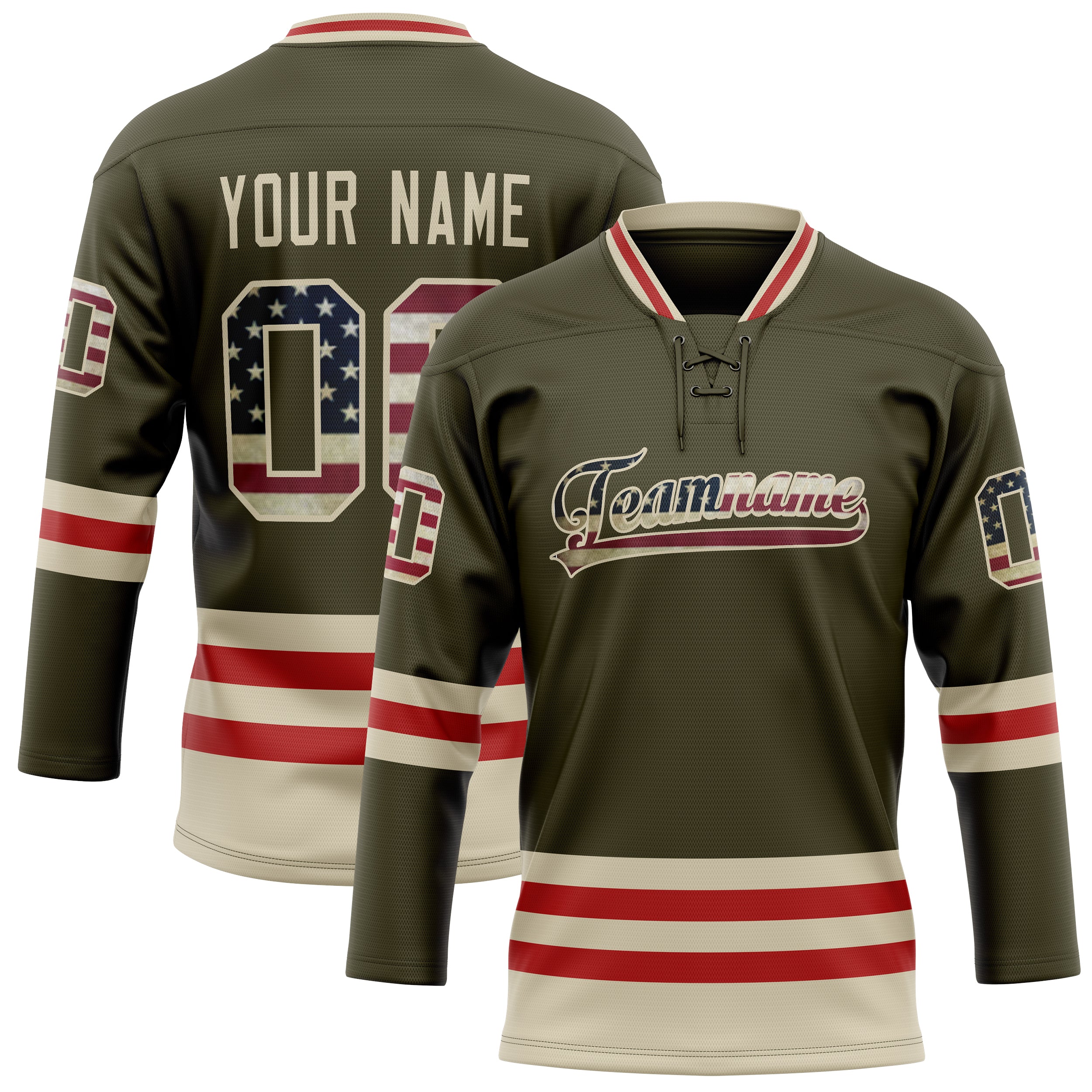 Maillot de hockey personnalisé couleur crème olive unie