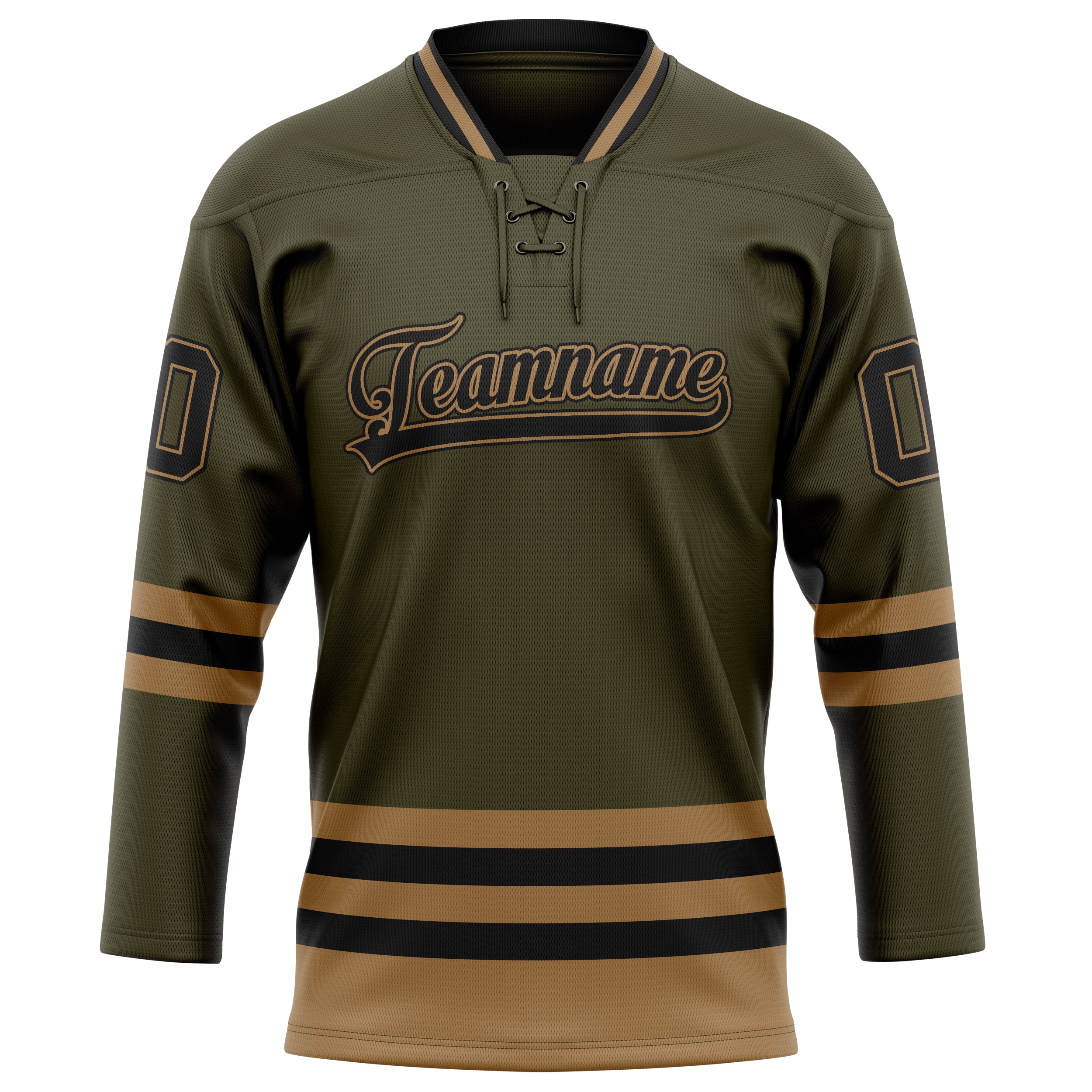 Maillot de hockey personnalisé olive et noir uni