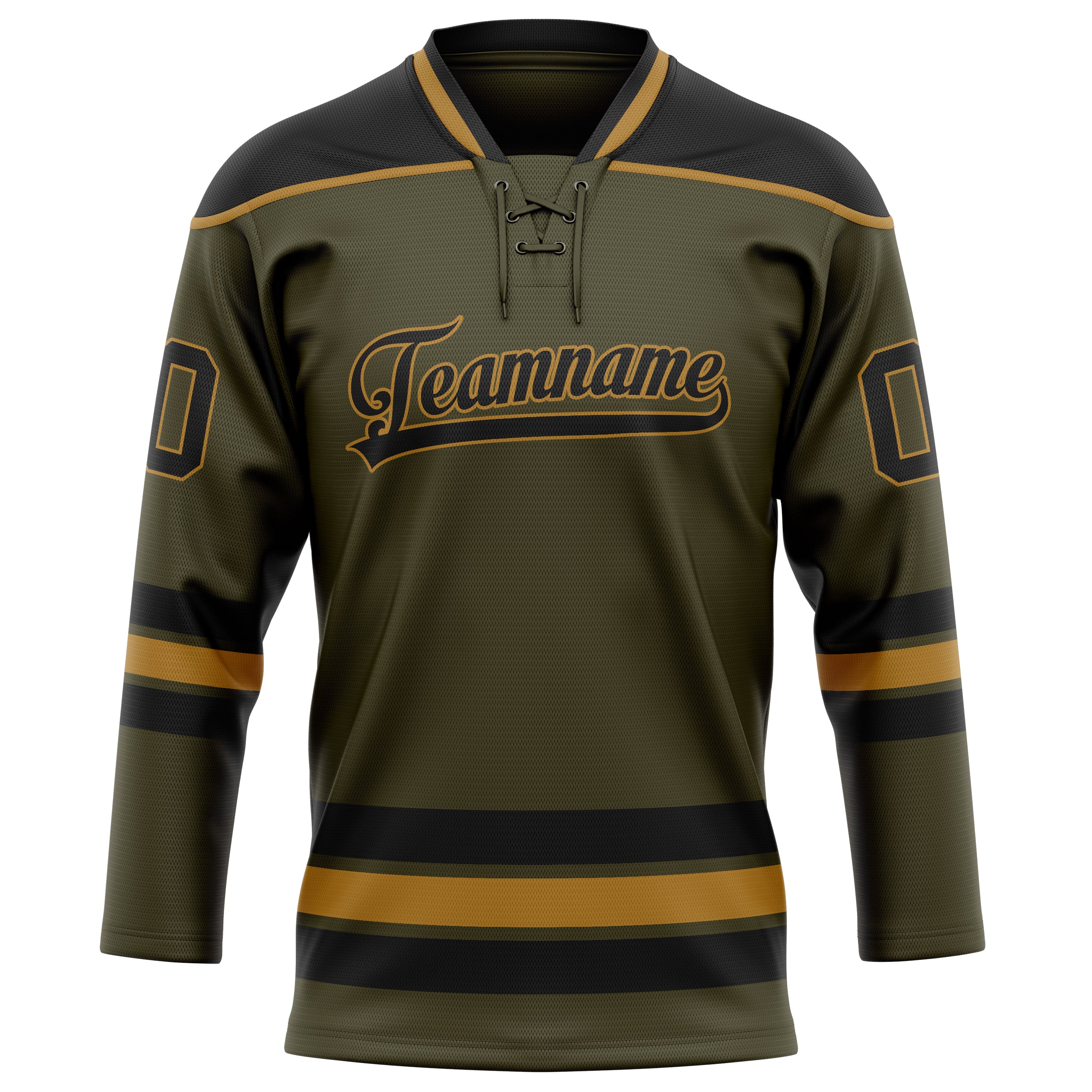 Maillot de hockey personnalisé olive et noir uni