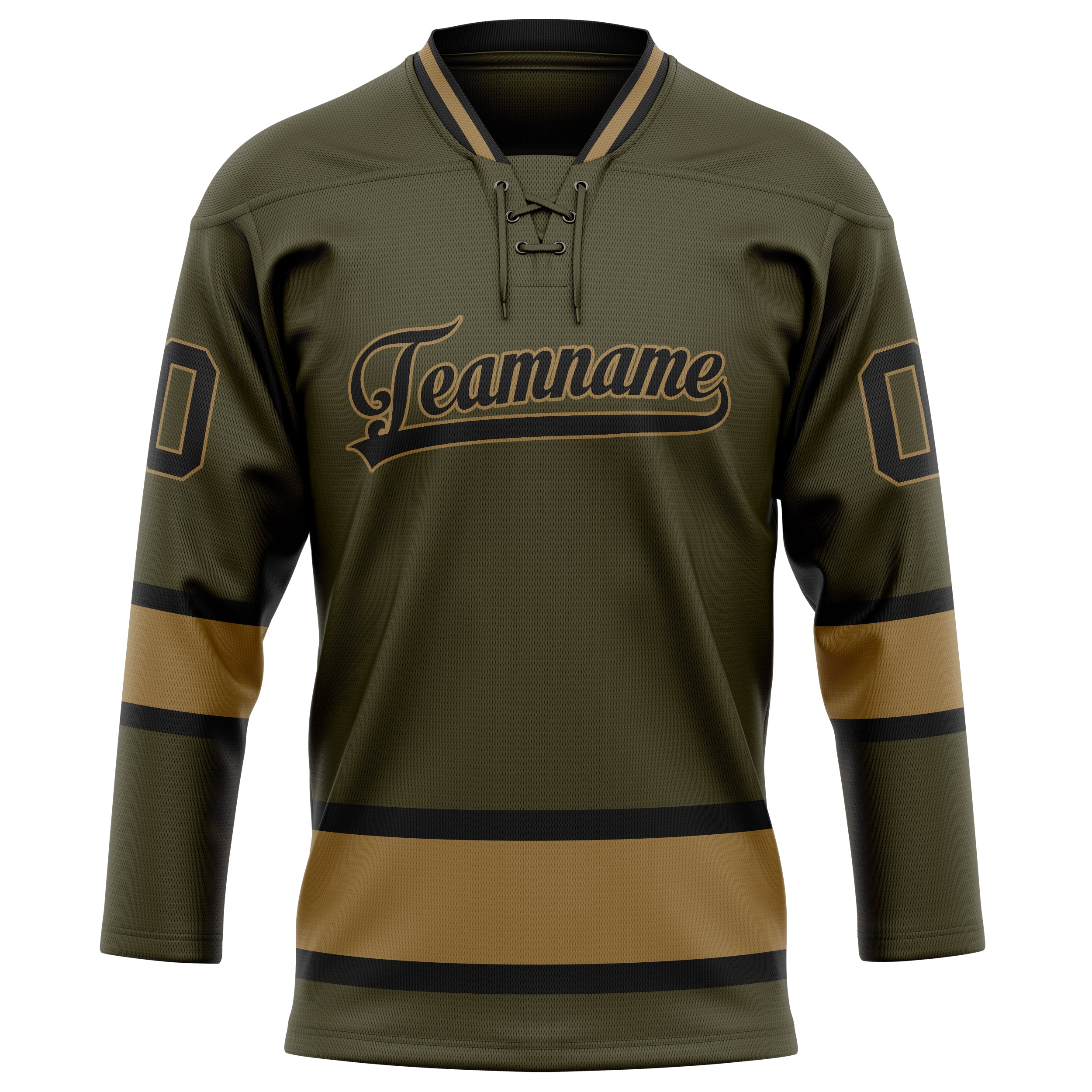 Maillot de hockey personnalisé olive et noir uni