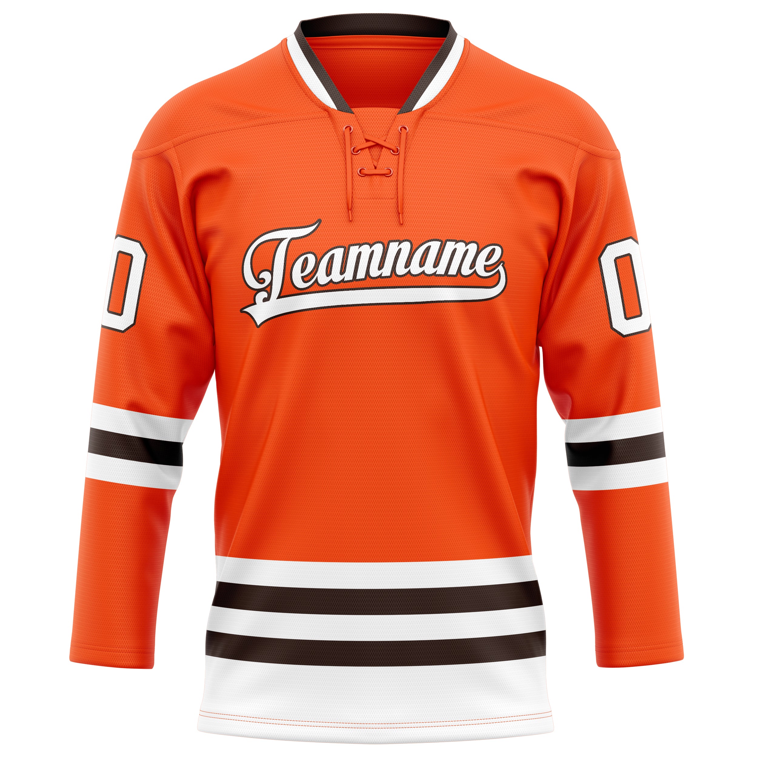 Maillot de hockey personnalisé orange et blanc uni