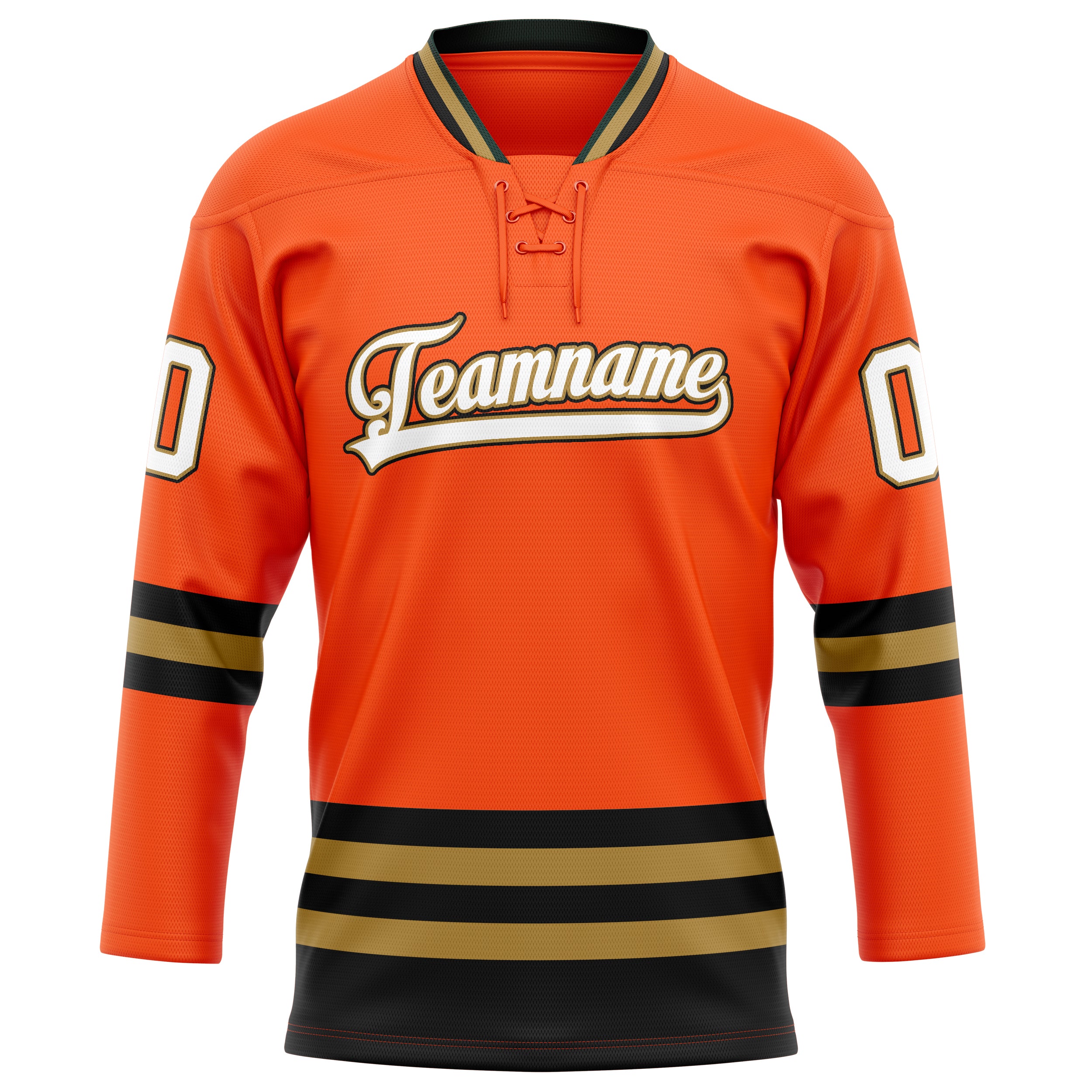 Maillot de hockey personnalisé orange et or uni