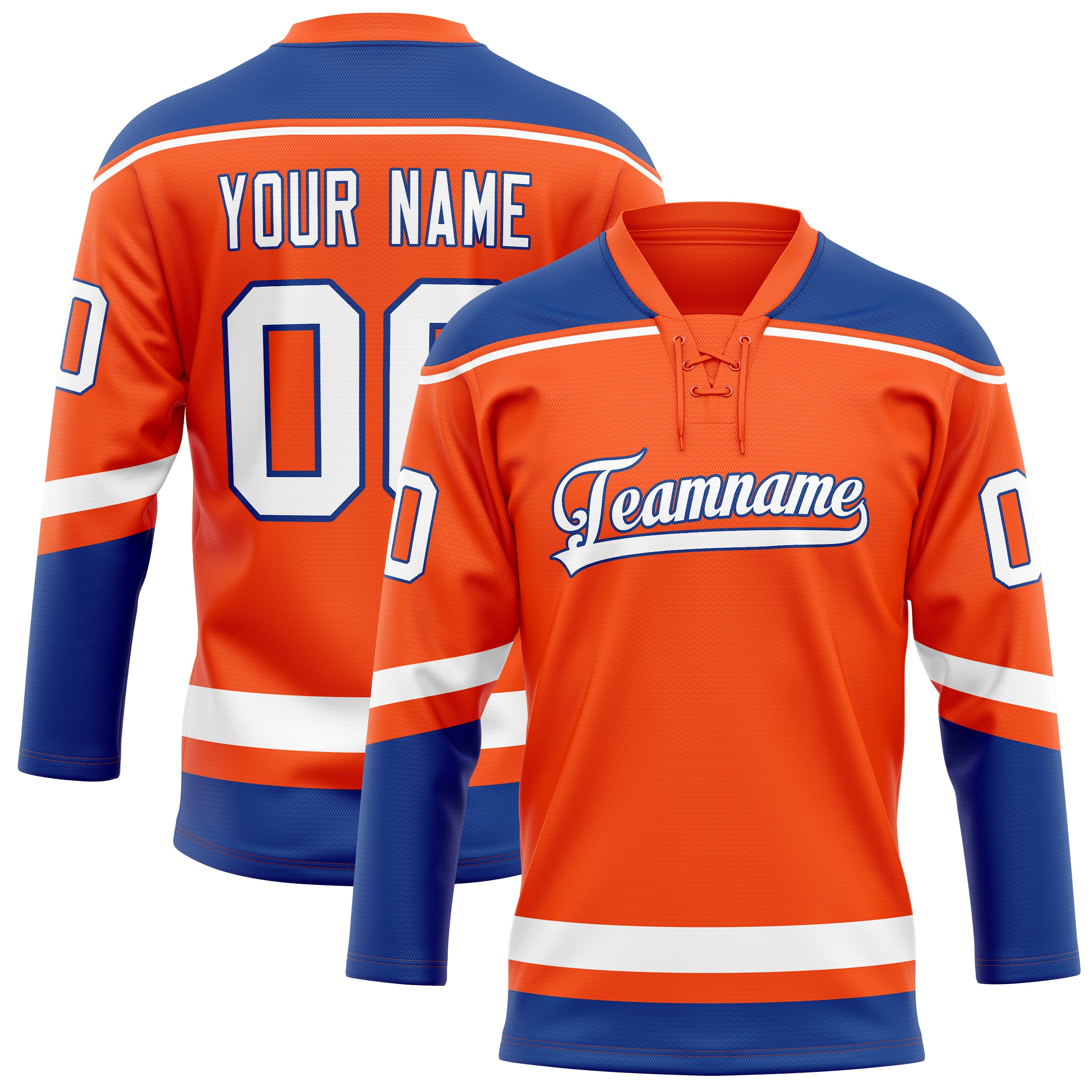 Maillot de hockey personnalisé orange royal uni