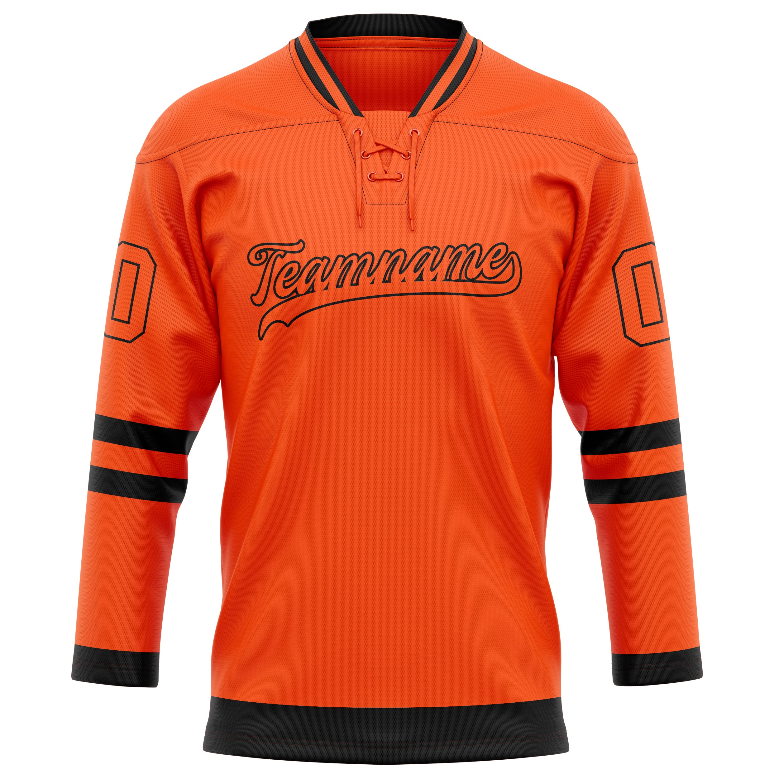 Maillot de hockey personnalisé orange et noir uni