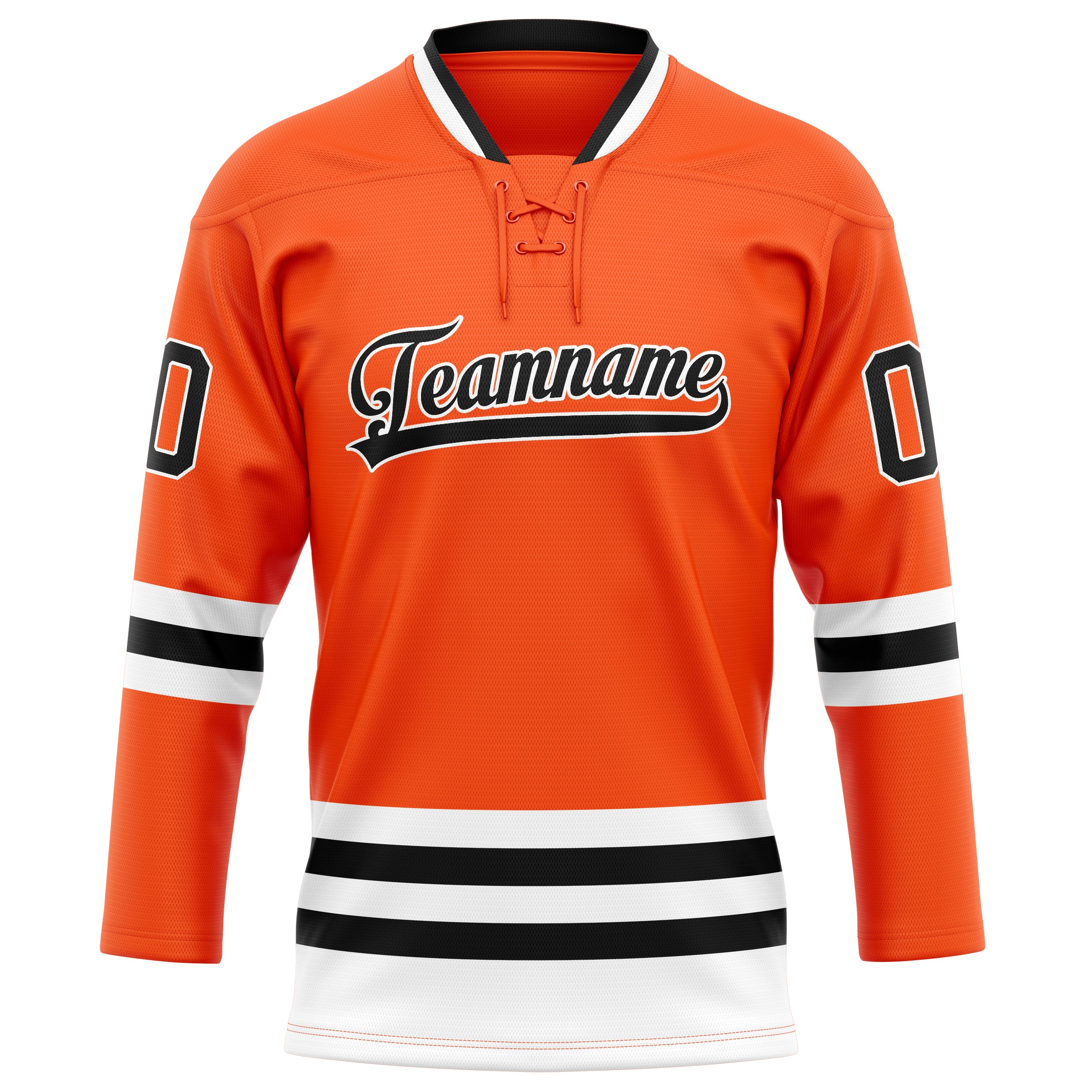 Maillot de hockey personnalisé orange et noir uni
