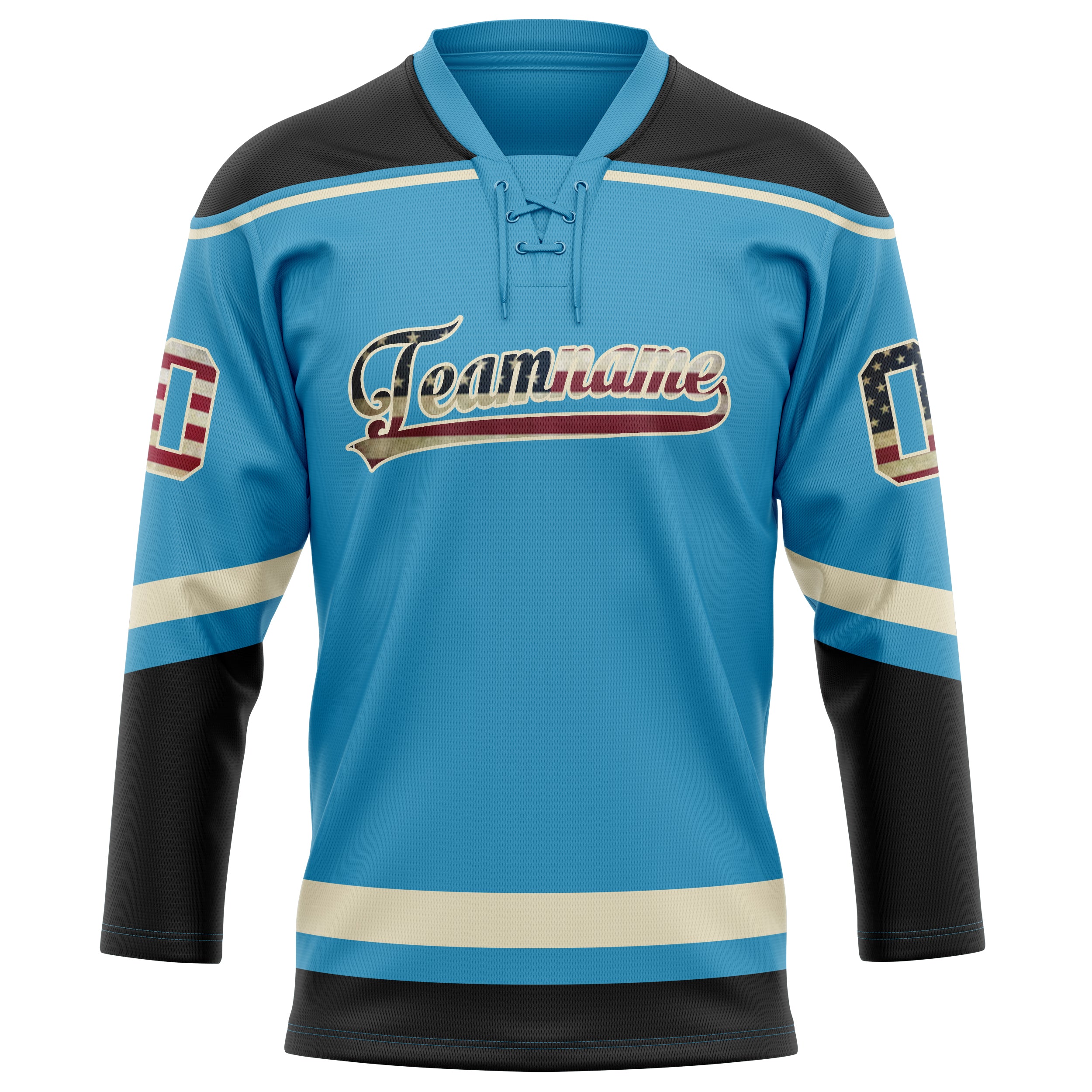 Maillot de hockey personnalisé Panther bleu et noir uni