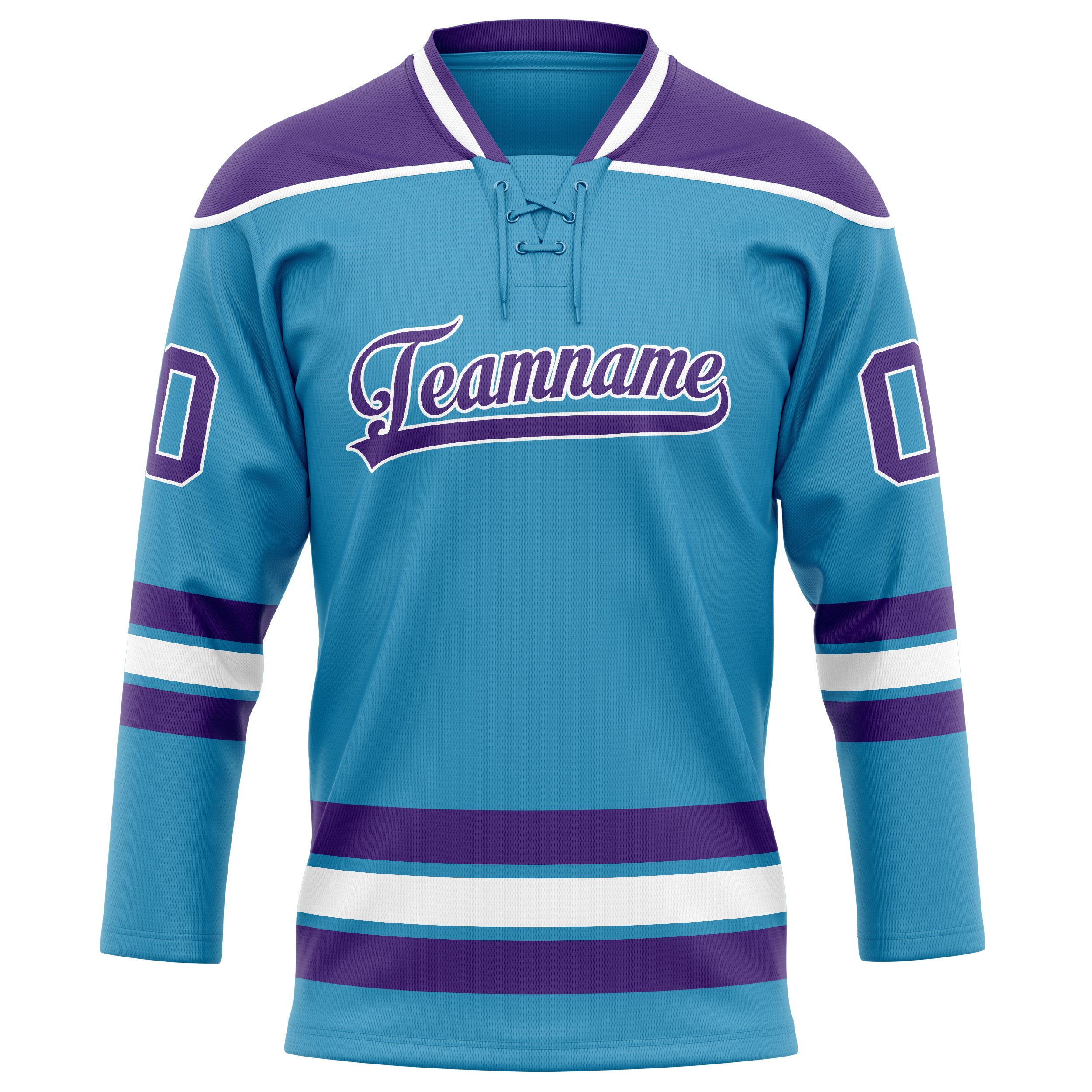 Maillot de hockey personnalisé Panther bleu et violet uni