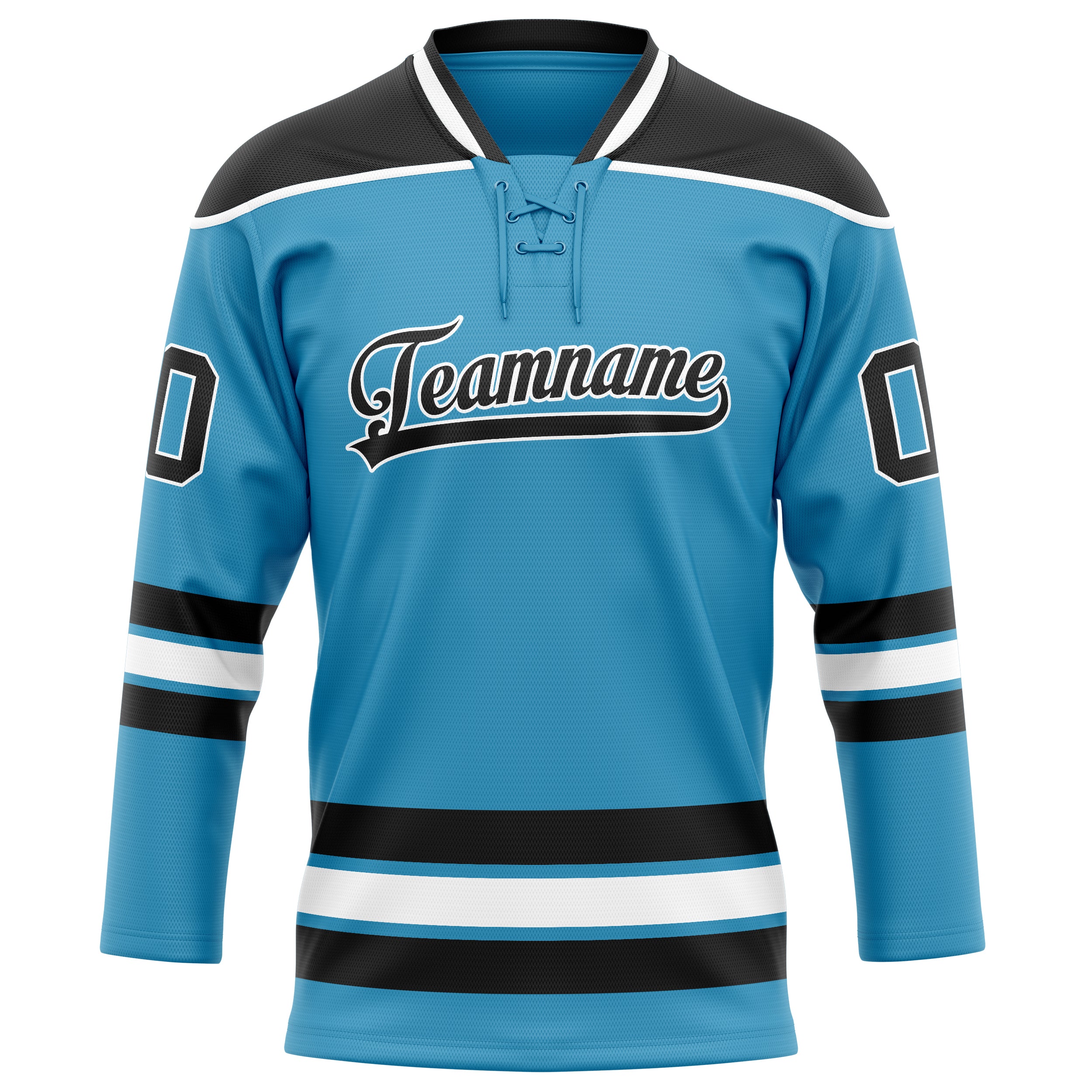 Maillot de hockey personnalisé Panther bleu et noir uni