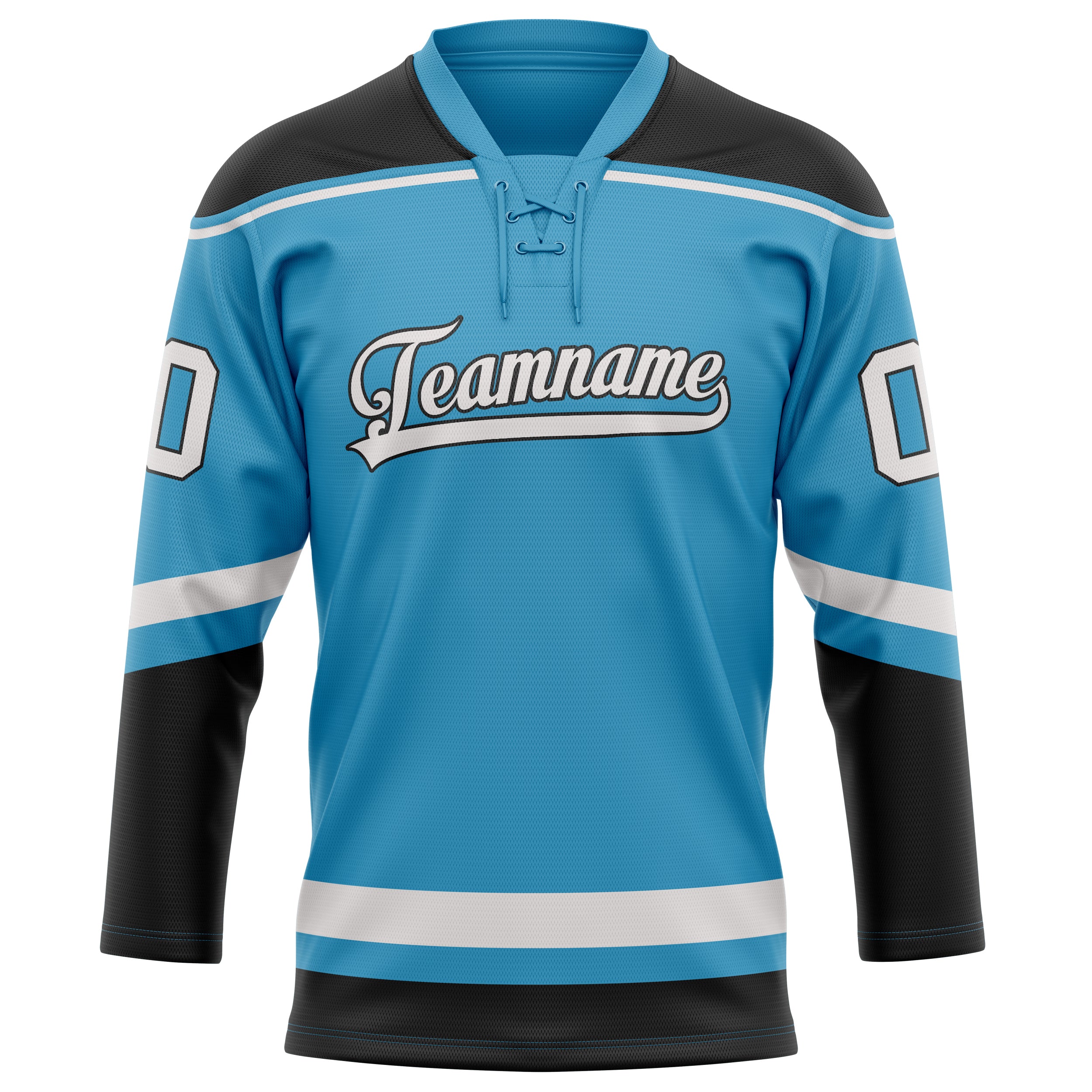 Maillot de hockey personnalisé Panther bleu et noir uni