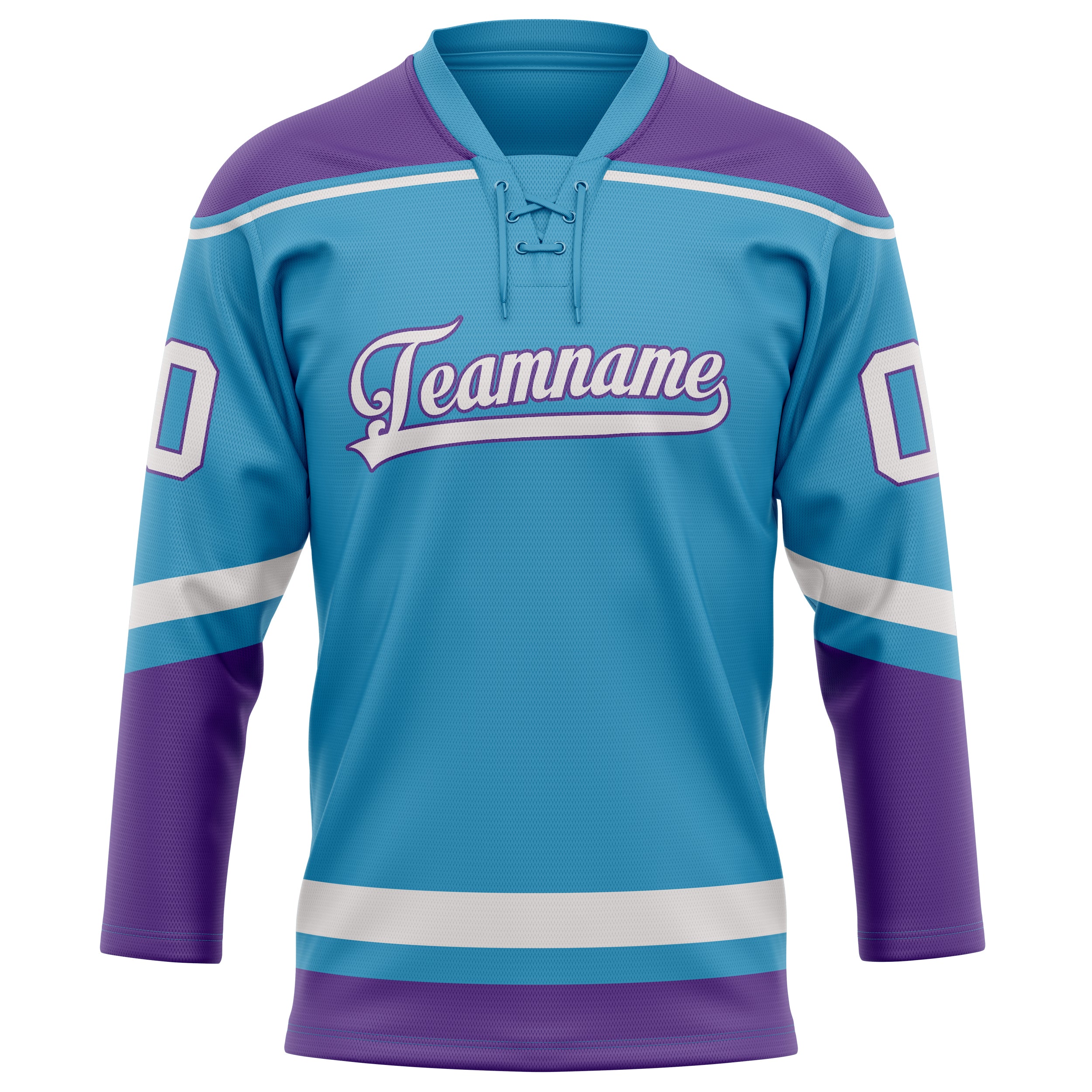 Maillot de hockey personnalisé Panther bleu et violet uni