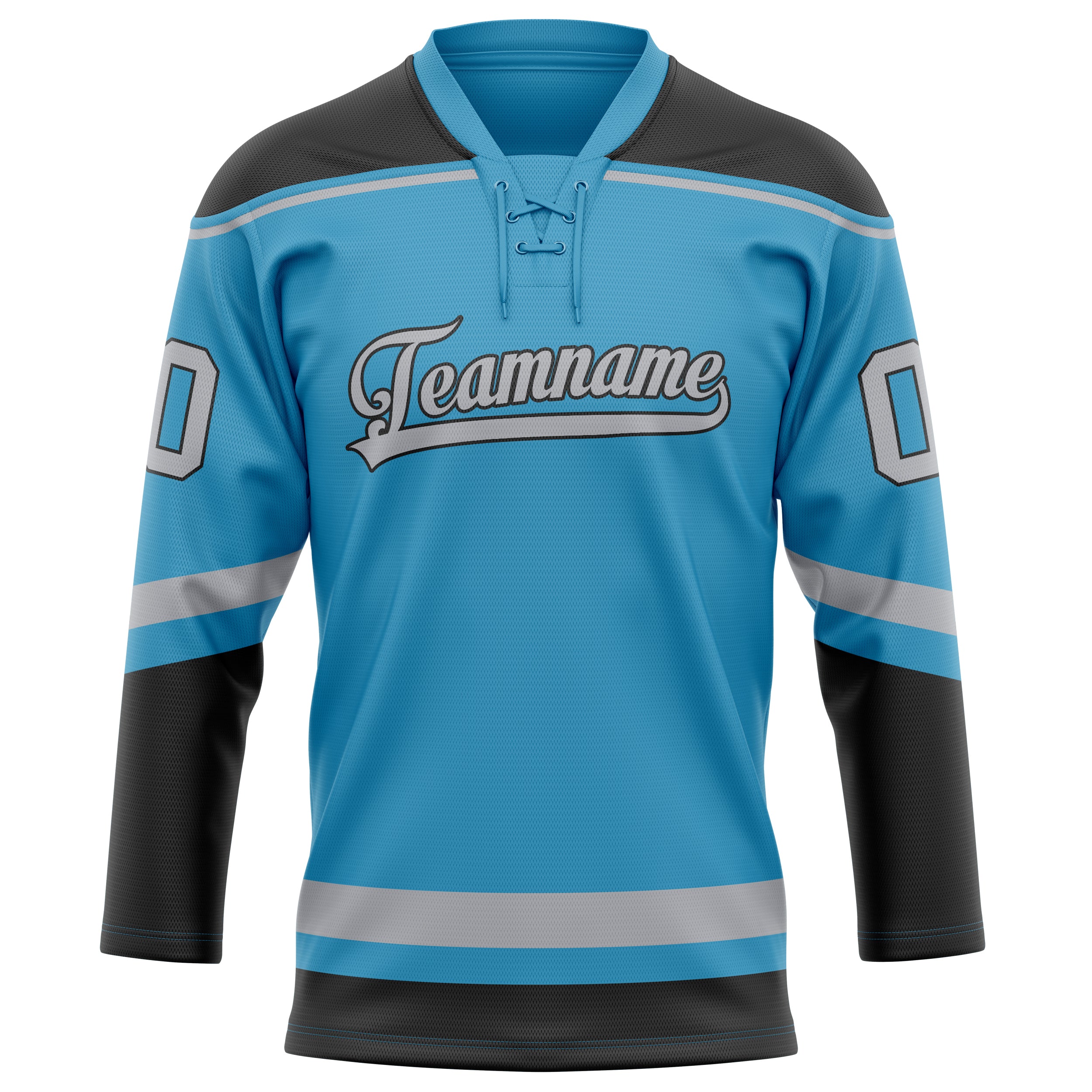 Maillot de hockey personnalisé Panther bleu et gris uni