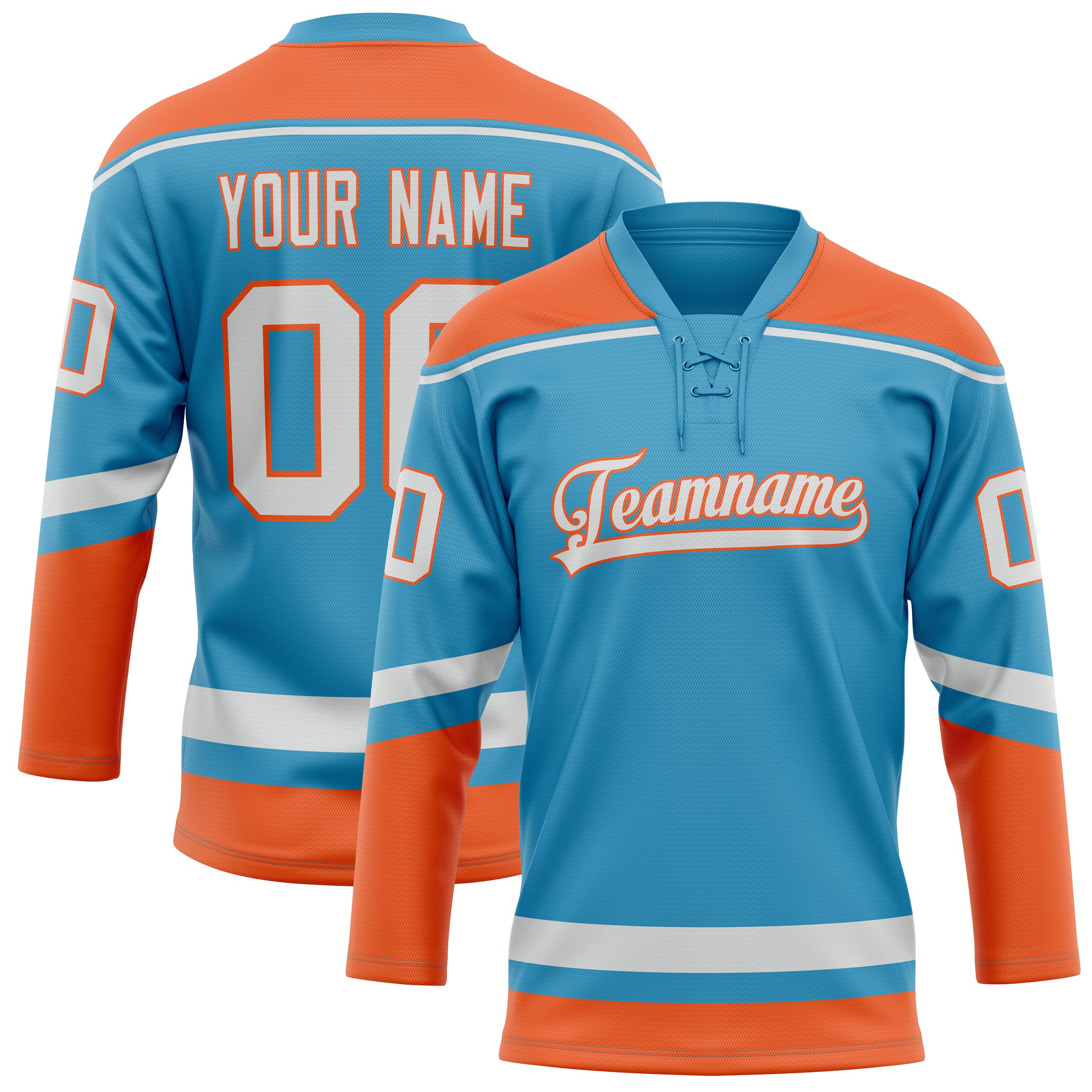 Maillot de hockey personnalisé Panther bleu et orange uni