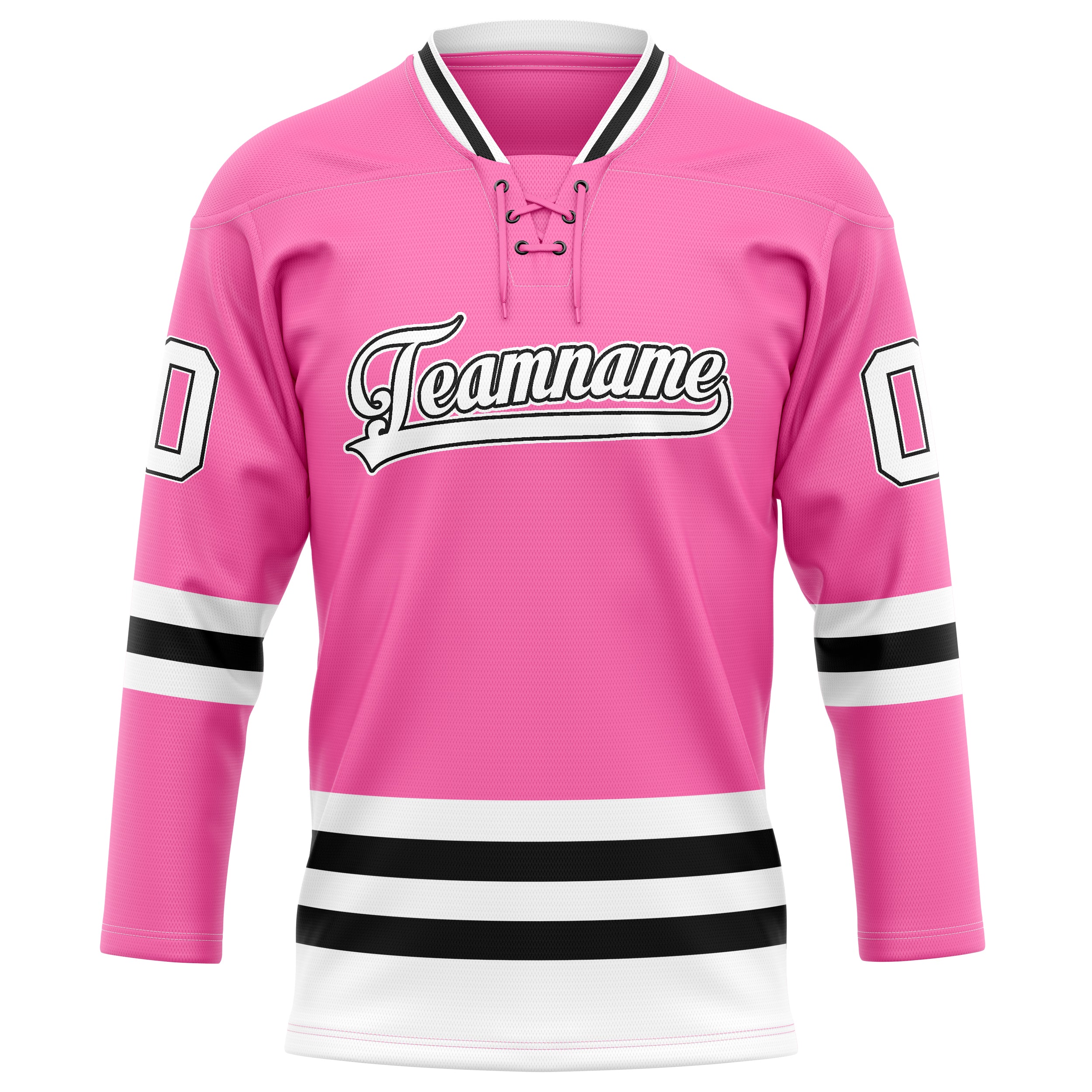 Maillot de hockey personnalisé rose et noir uni