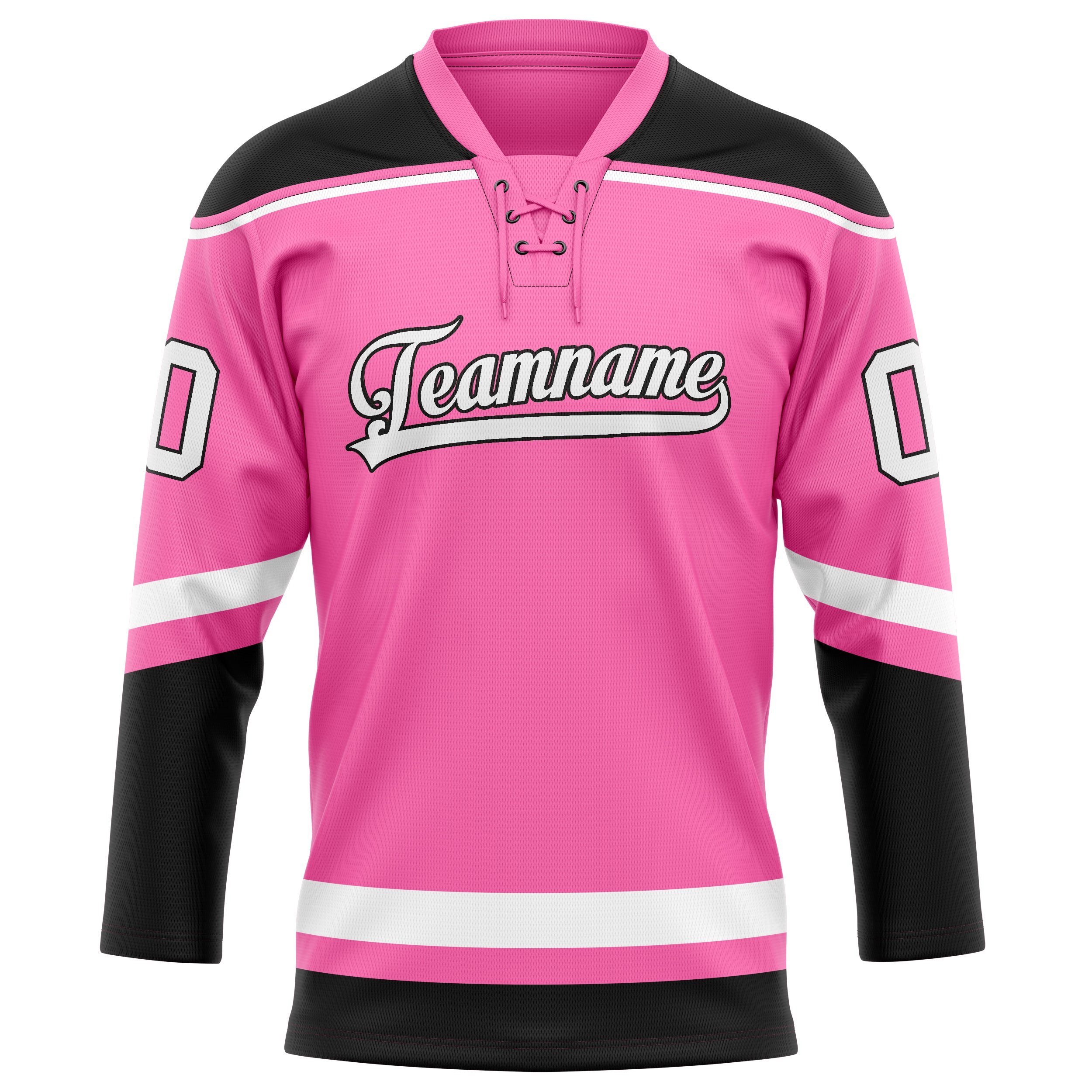 Maillot de hockey personnalisé rose et noir uni