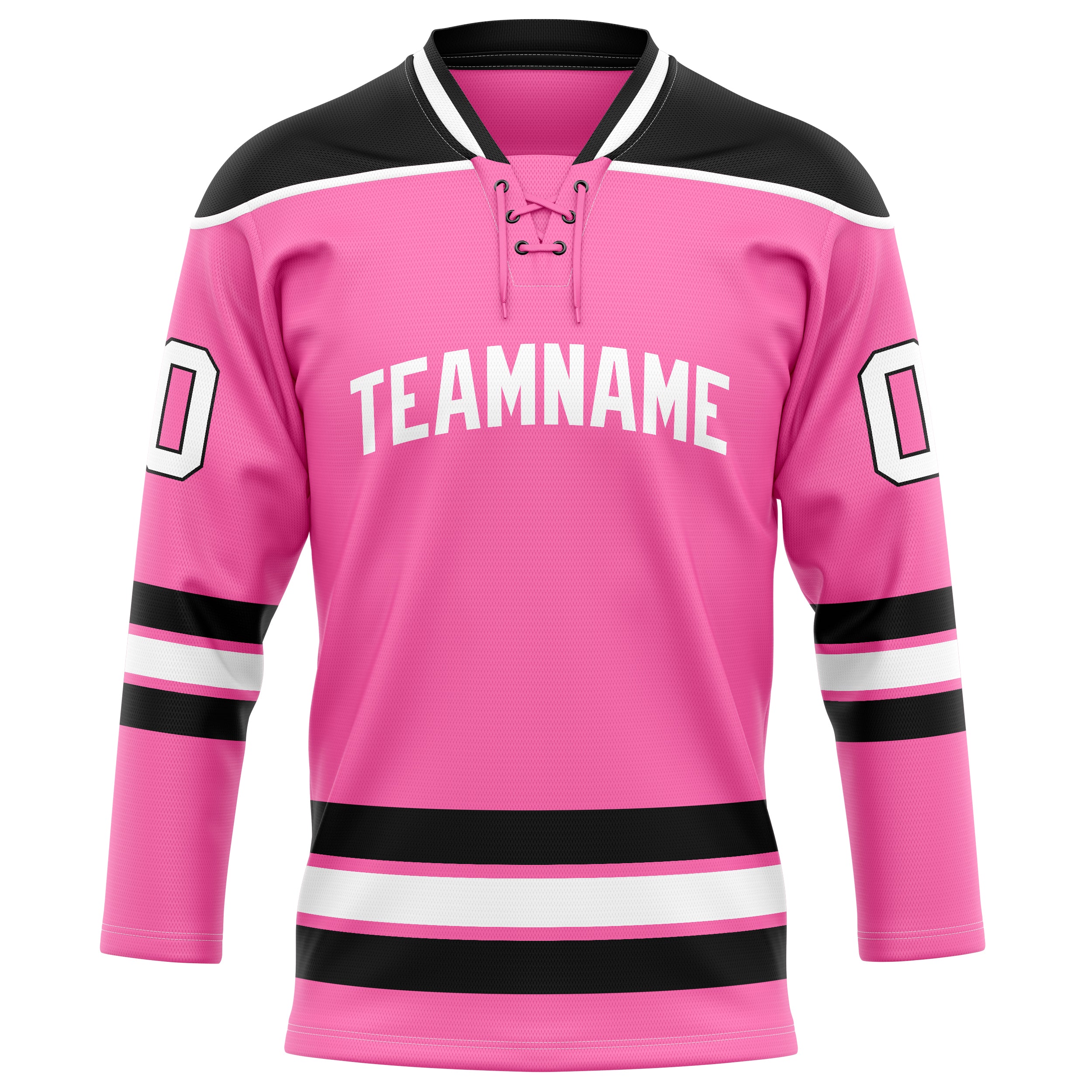 Maillot de hockey personnalisé rose et noir uni