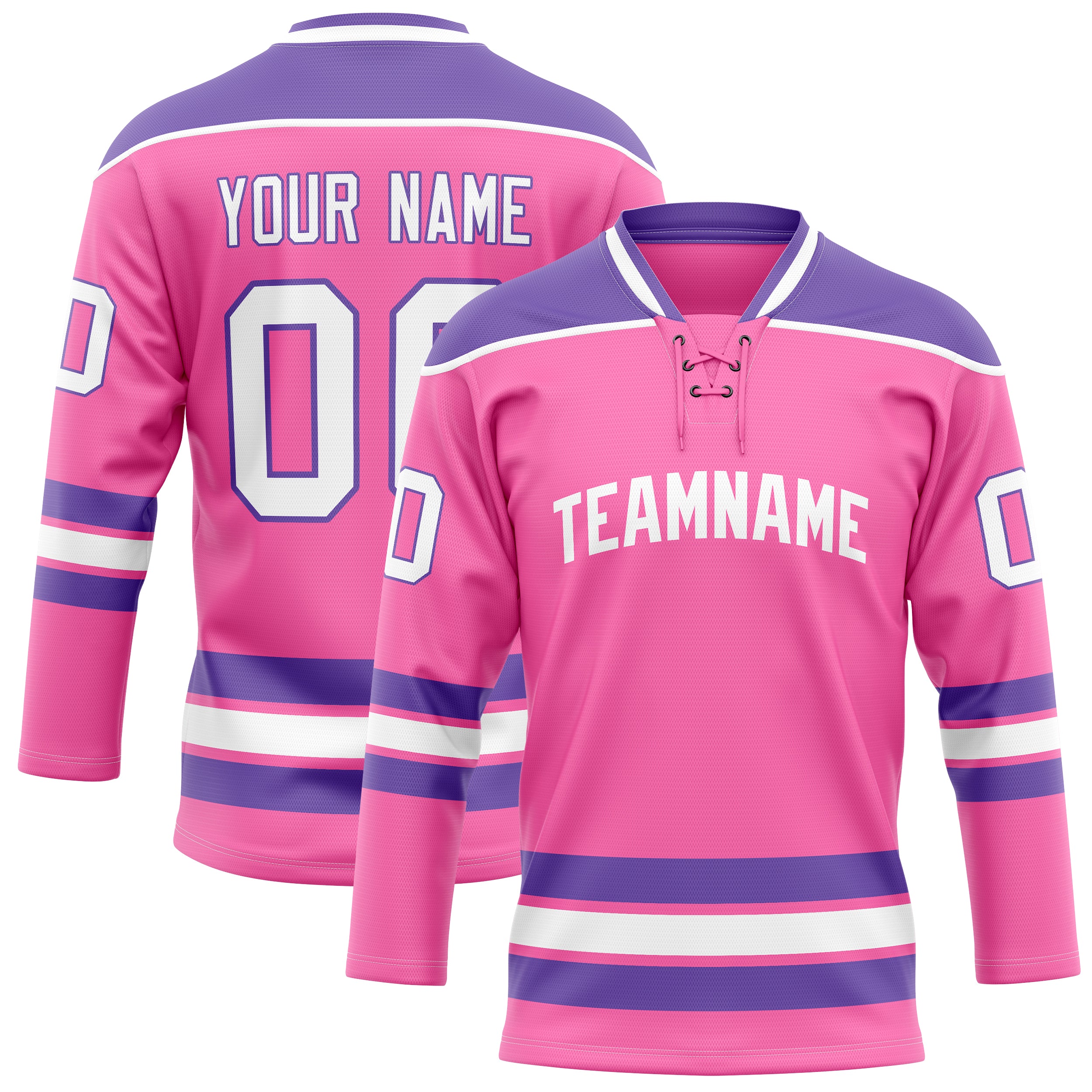 Maillot de hockey personnalisé rose et violet uni